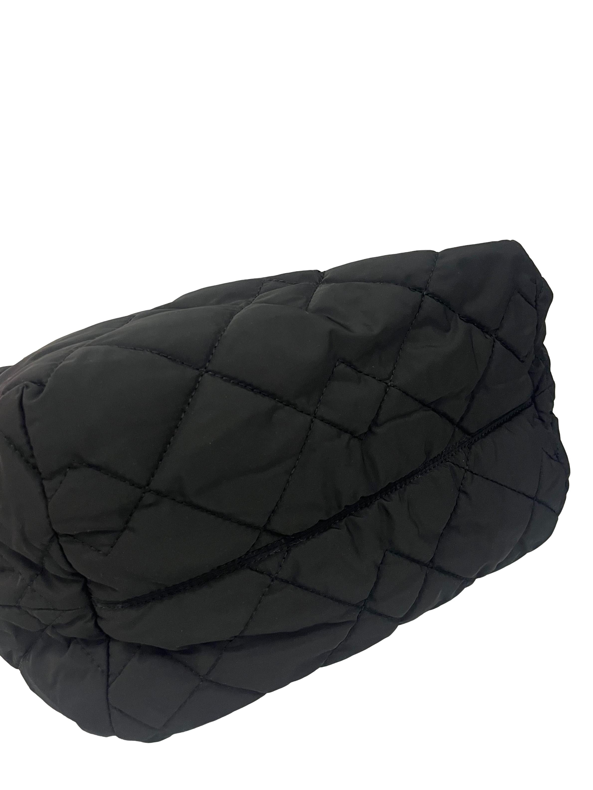 Black Quilted Nylon Tote Bag CSN