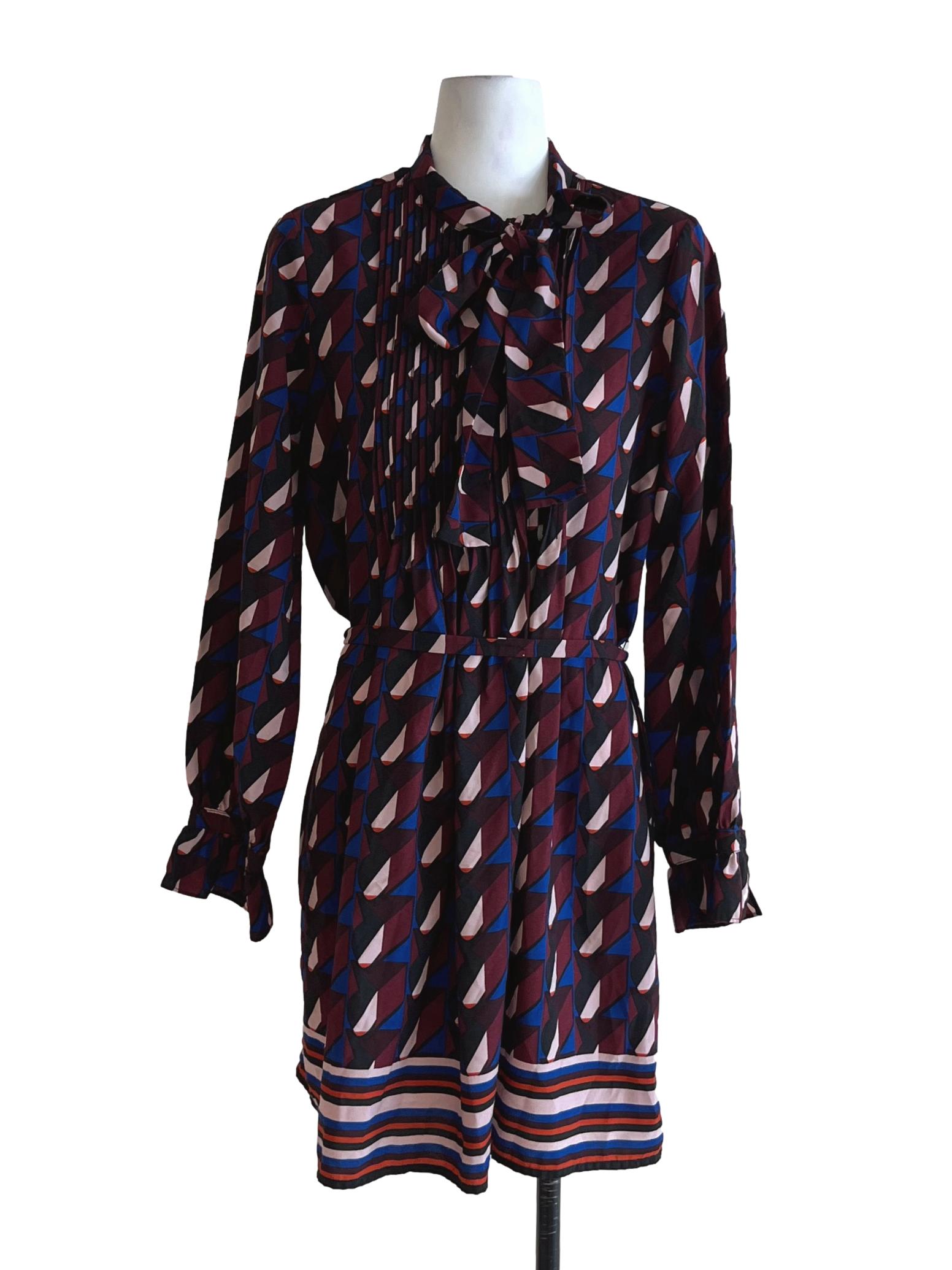 Jam Purple Abstract Empire Dress