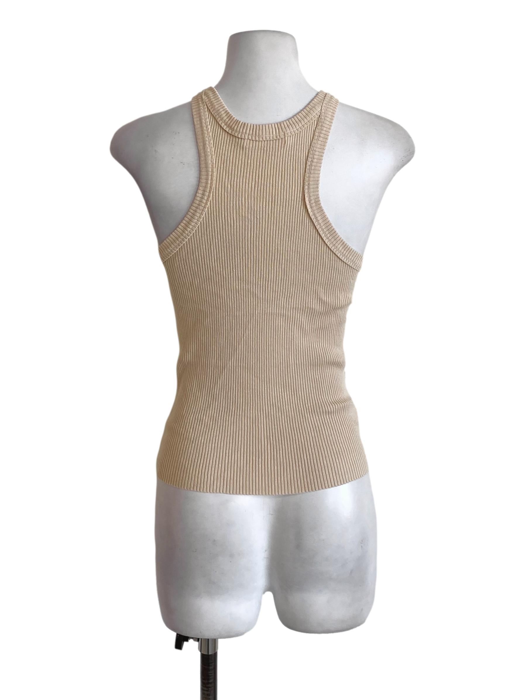 Light Latte Brown Knitted Tank Top TWL