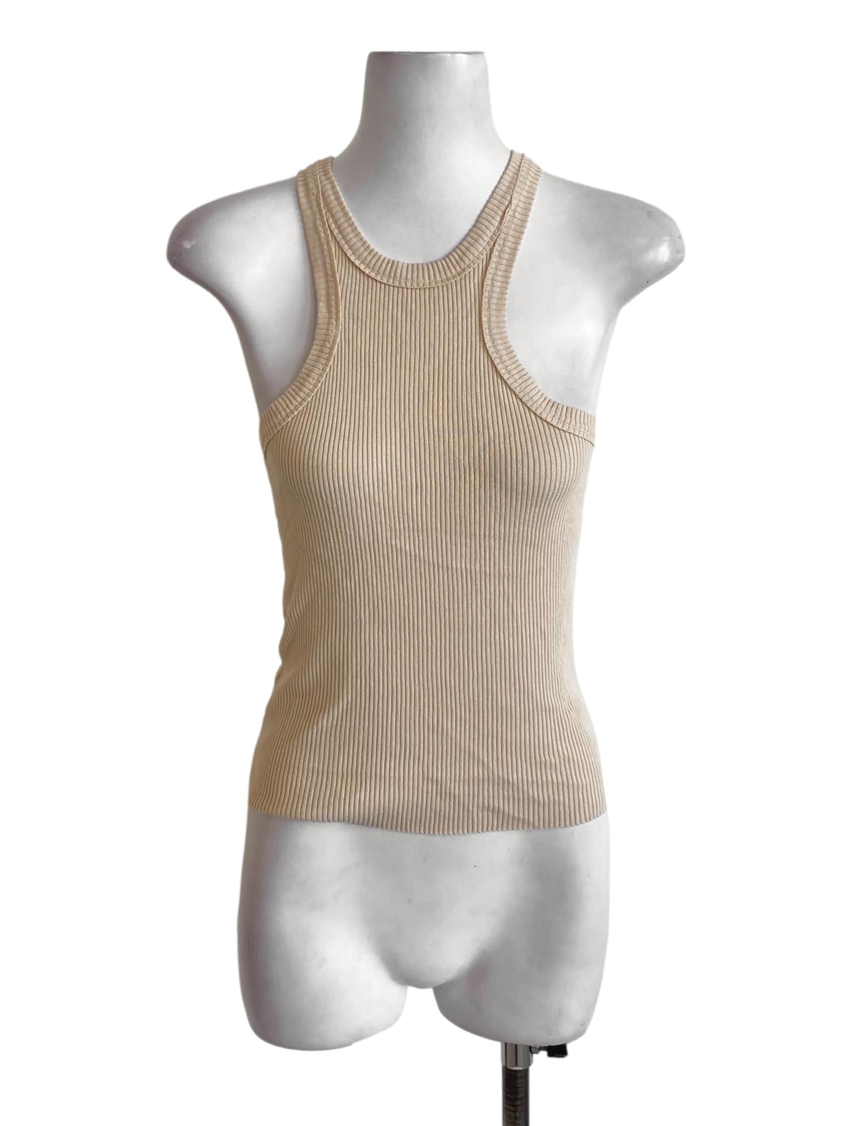 Light Latte Brown Knitted Tank Top TWL