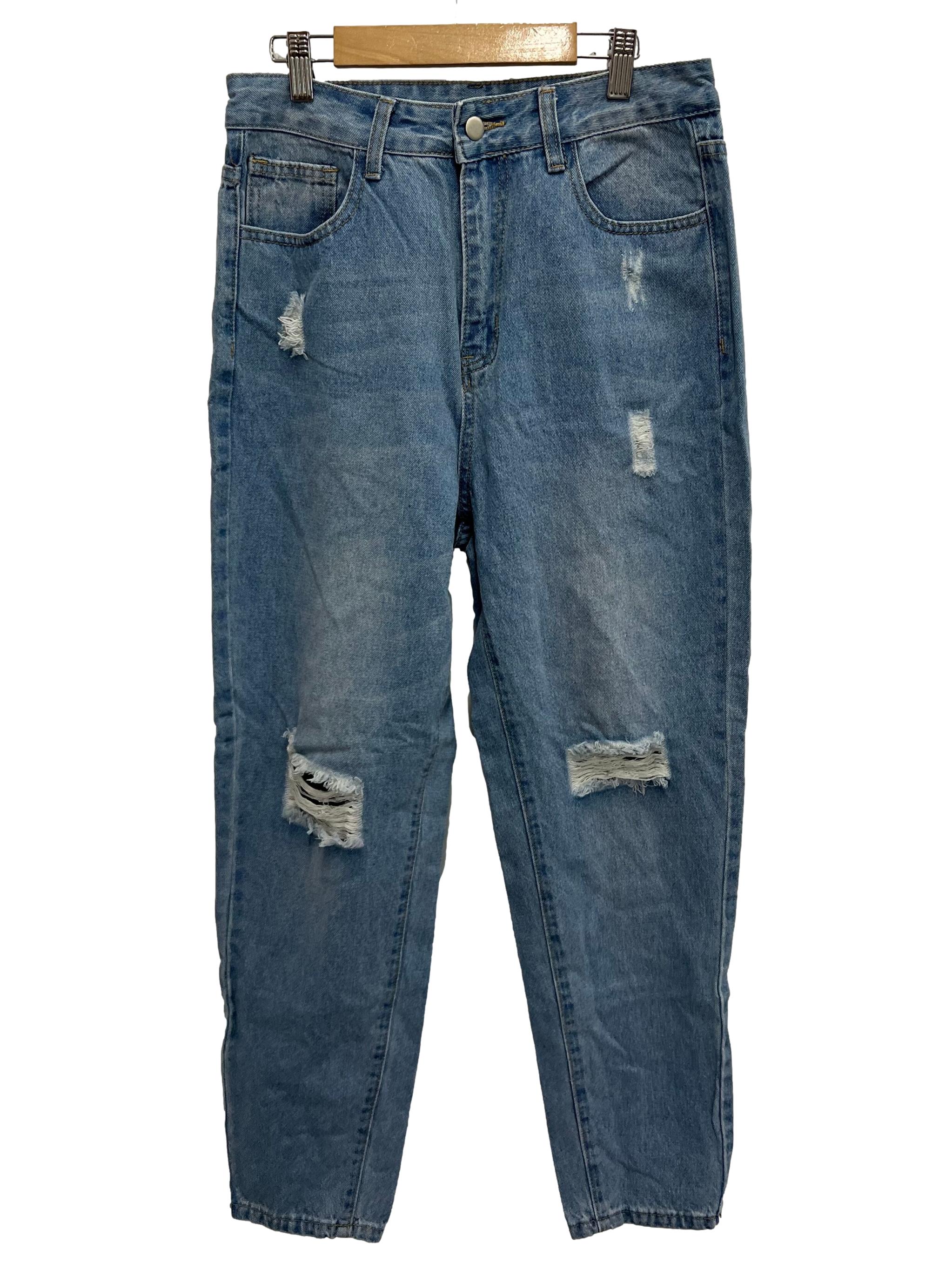 Denim Blue Ripped Jeans