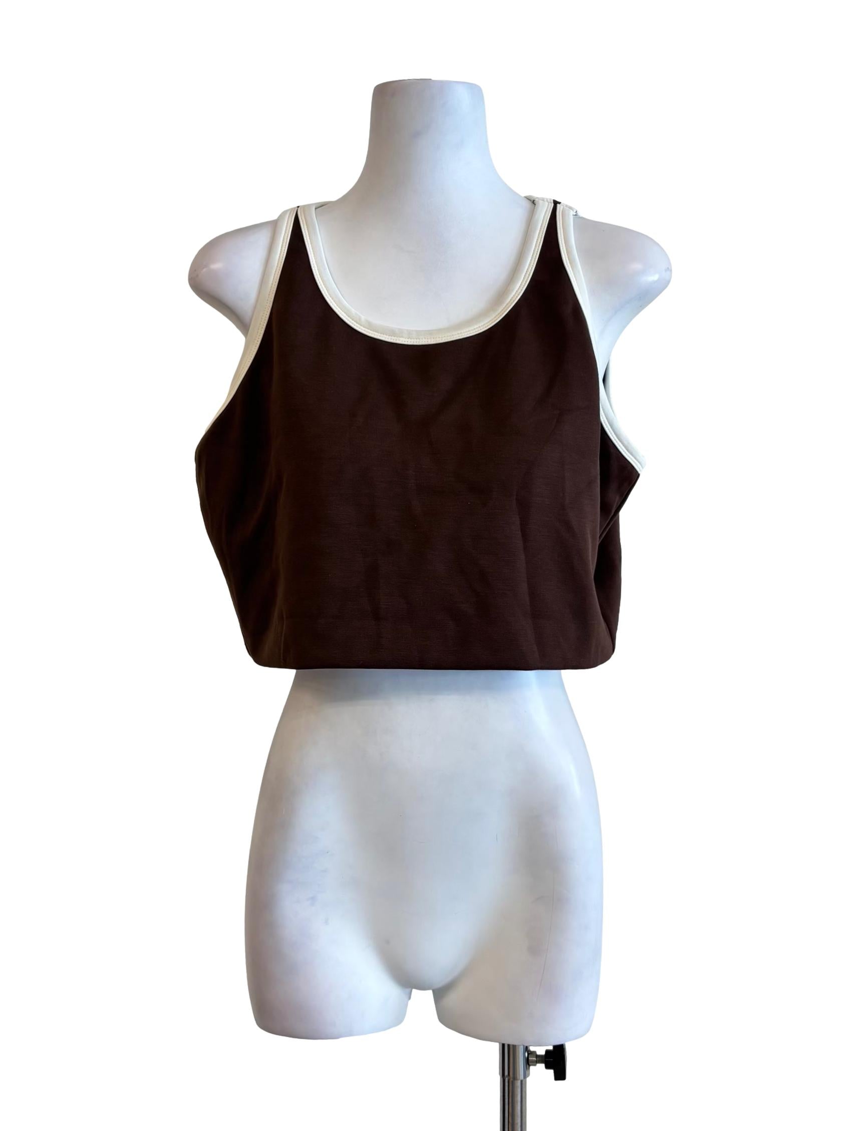 Chocolate White Border Tank Top