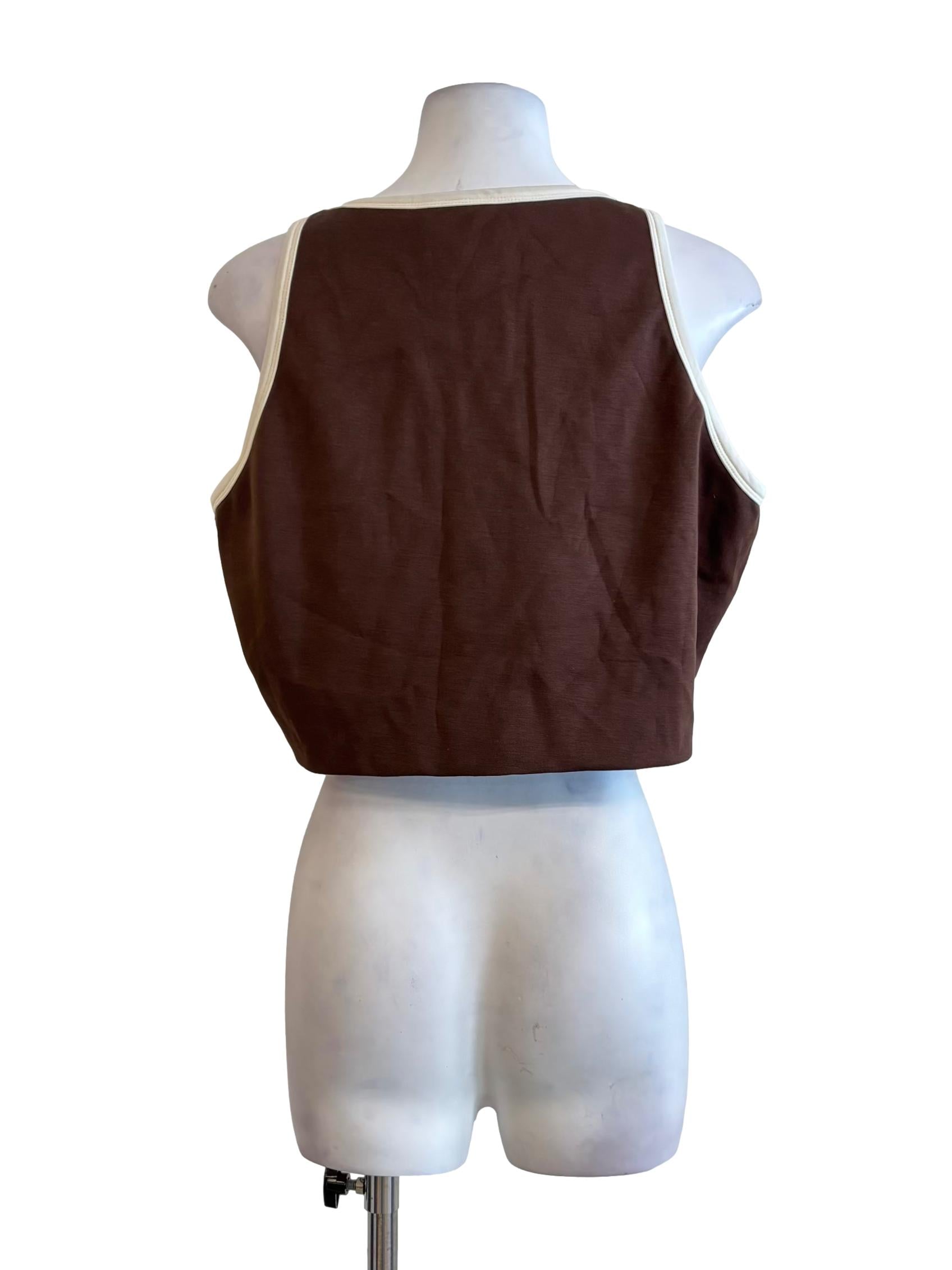 Chocolate White Border Tank Top