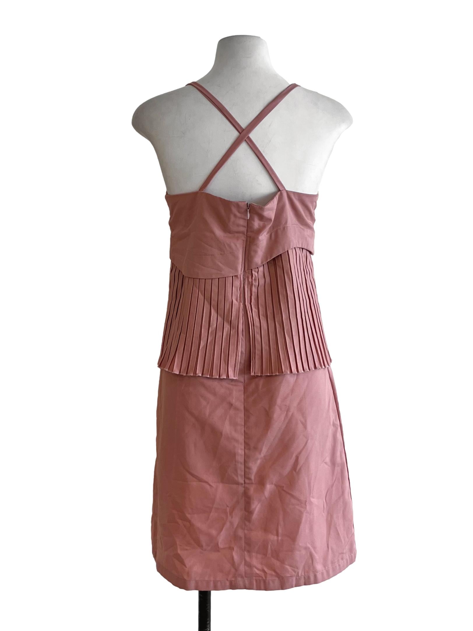 Blush Pink Spaghetti Strap A-Line Dress
