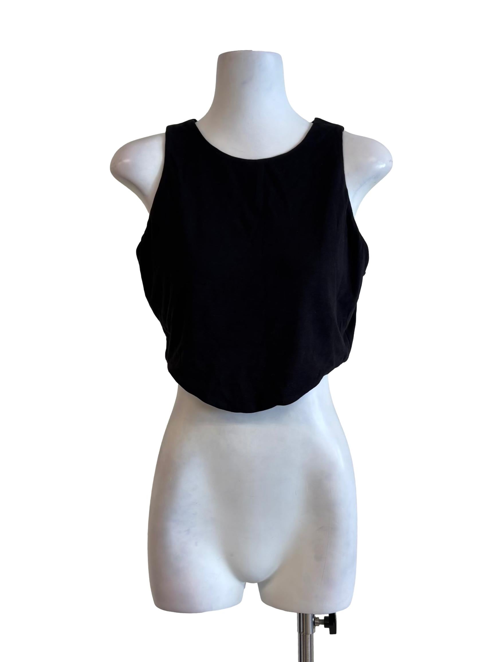 Rich Black Round Neck Tank Top