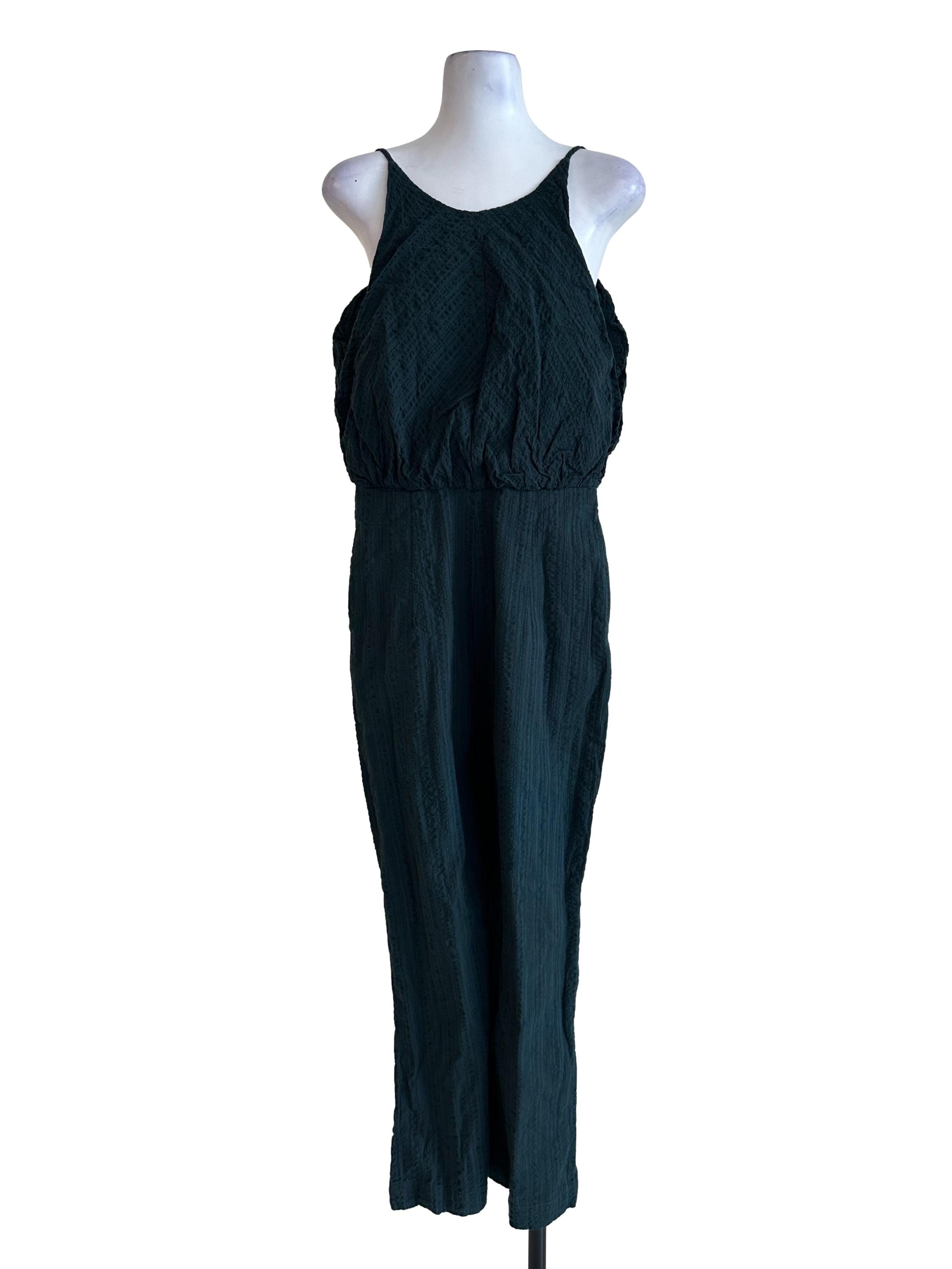 Basil Green Texture Jumpsuit