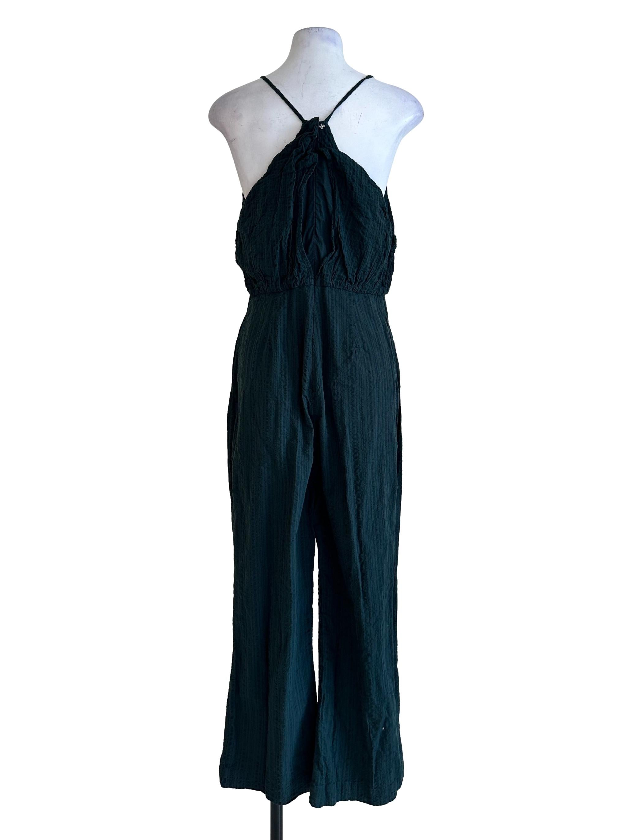 Basil Green Texture Jumpsuit