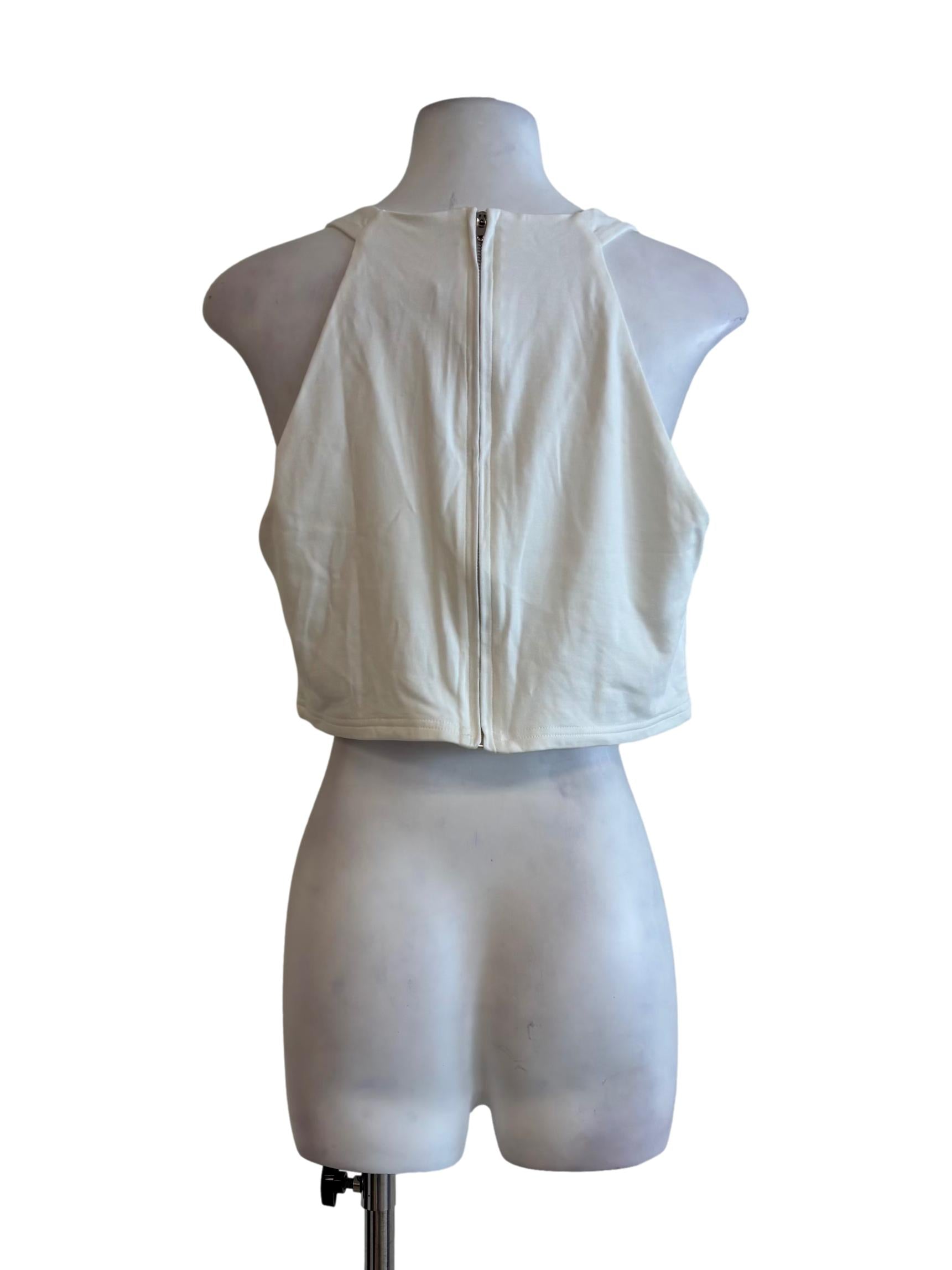 Powder White Sweetheart Crop Top