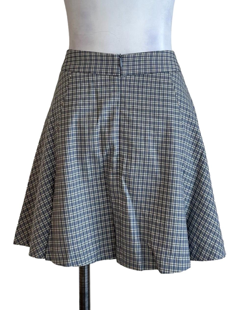 Powder Blue Gingham Pattern Skort