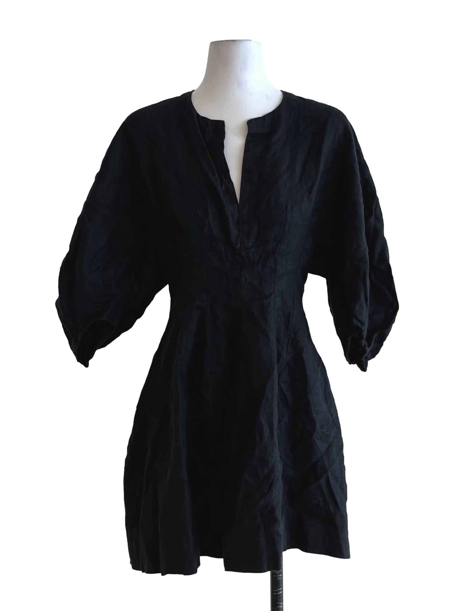 Black Plain Empire Dress