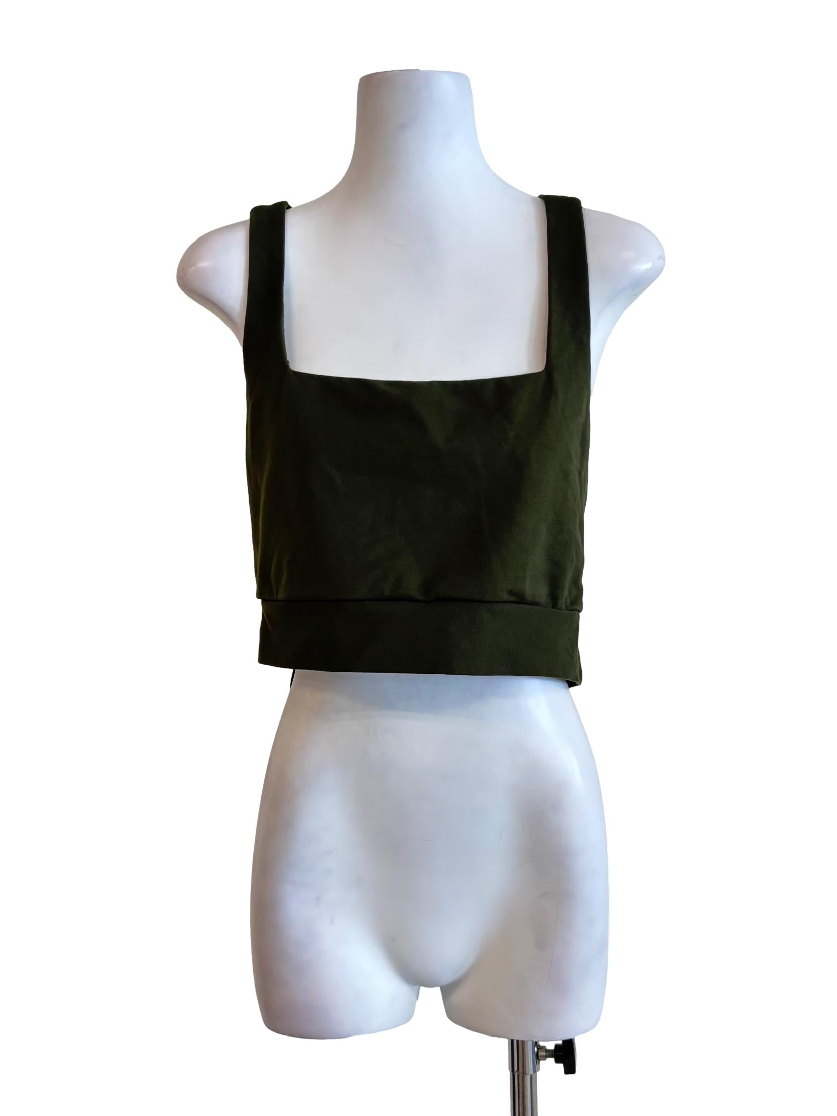 Hunter Green Square Neck Tank Top