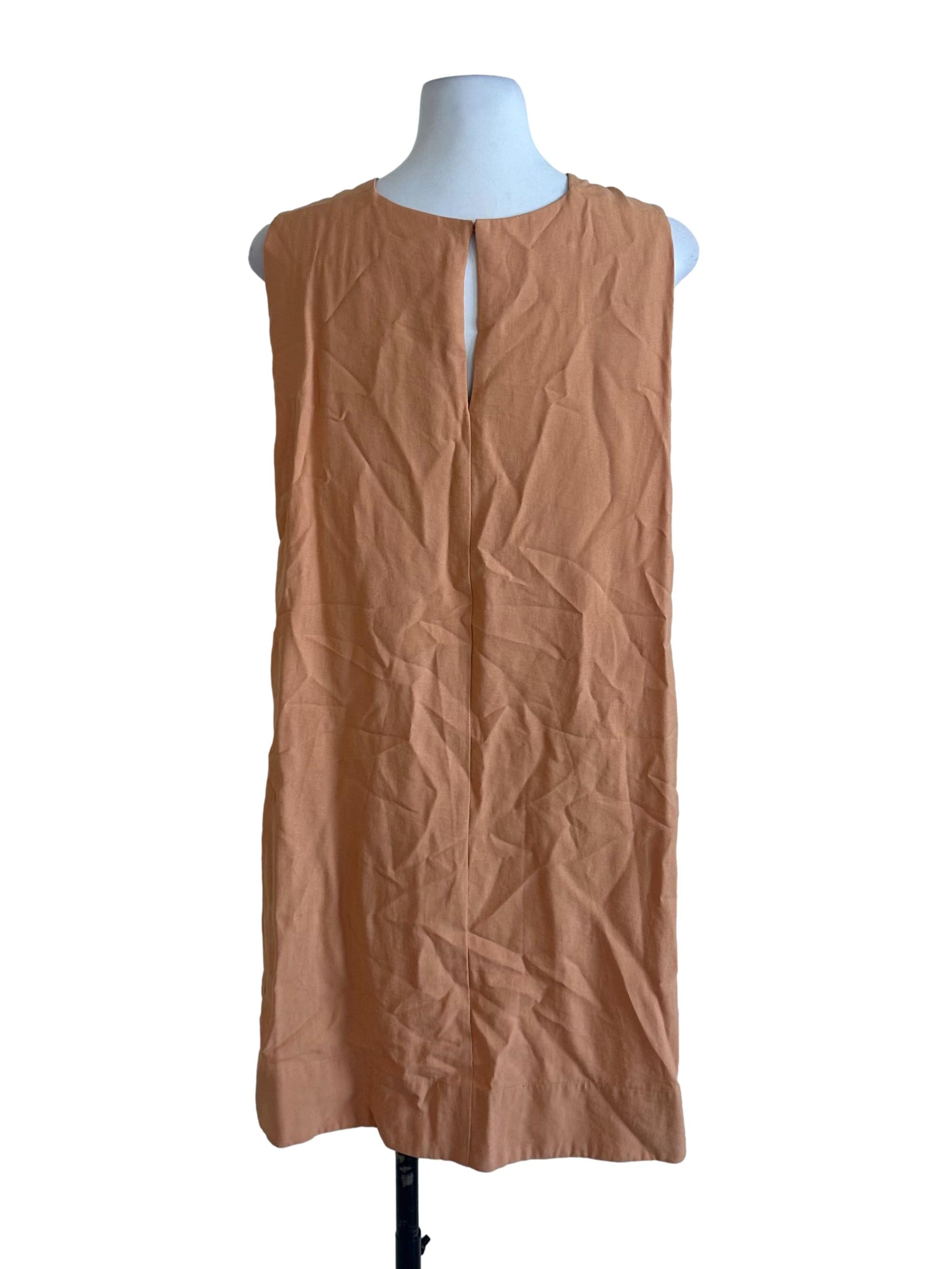 Light Orange V Neck Dress