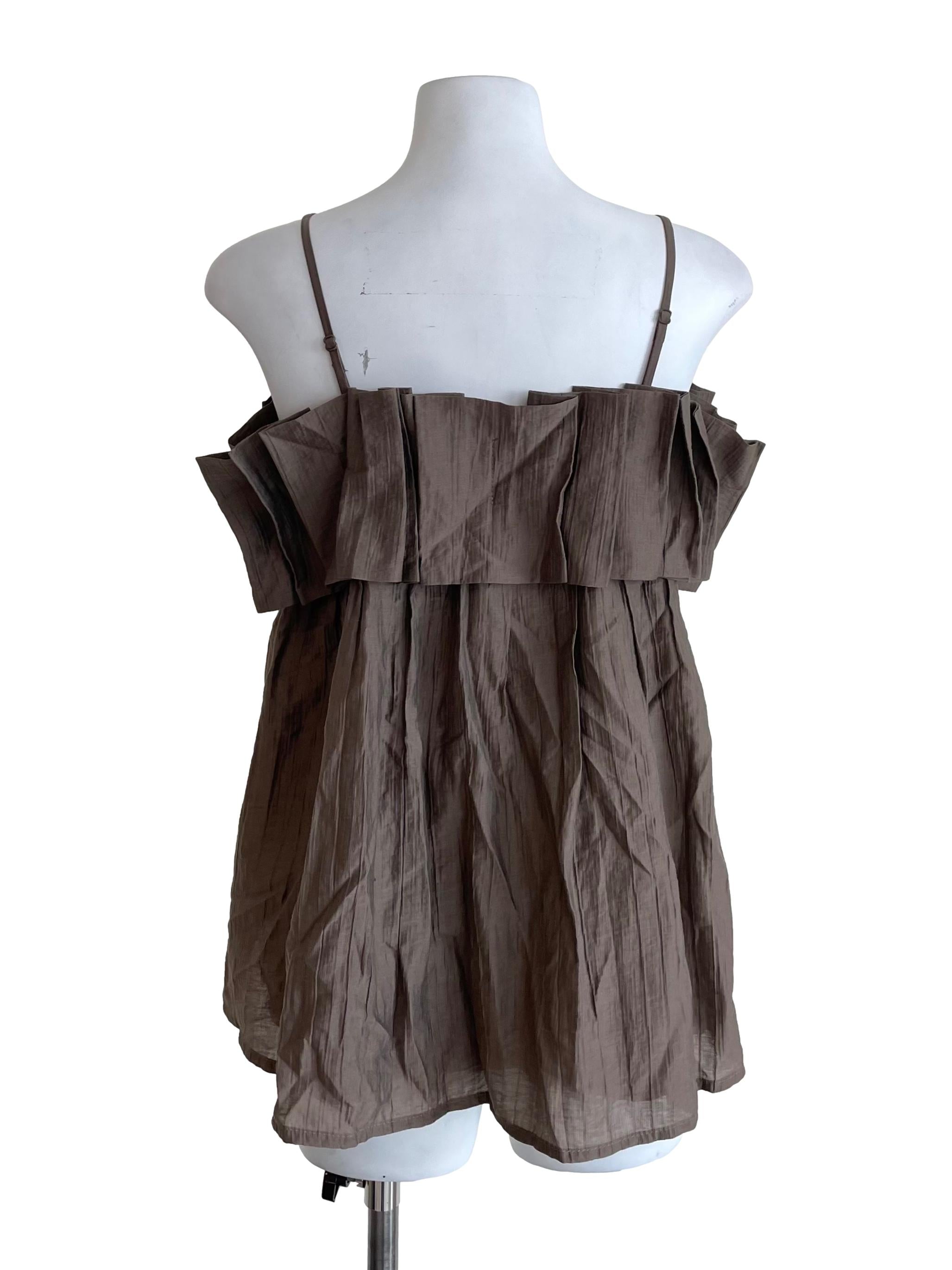 Ash Wood Pleated Loose Camisole