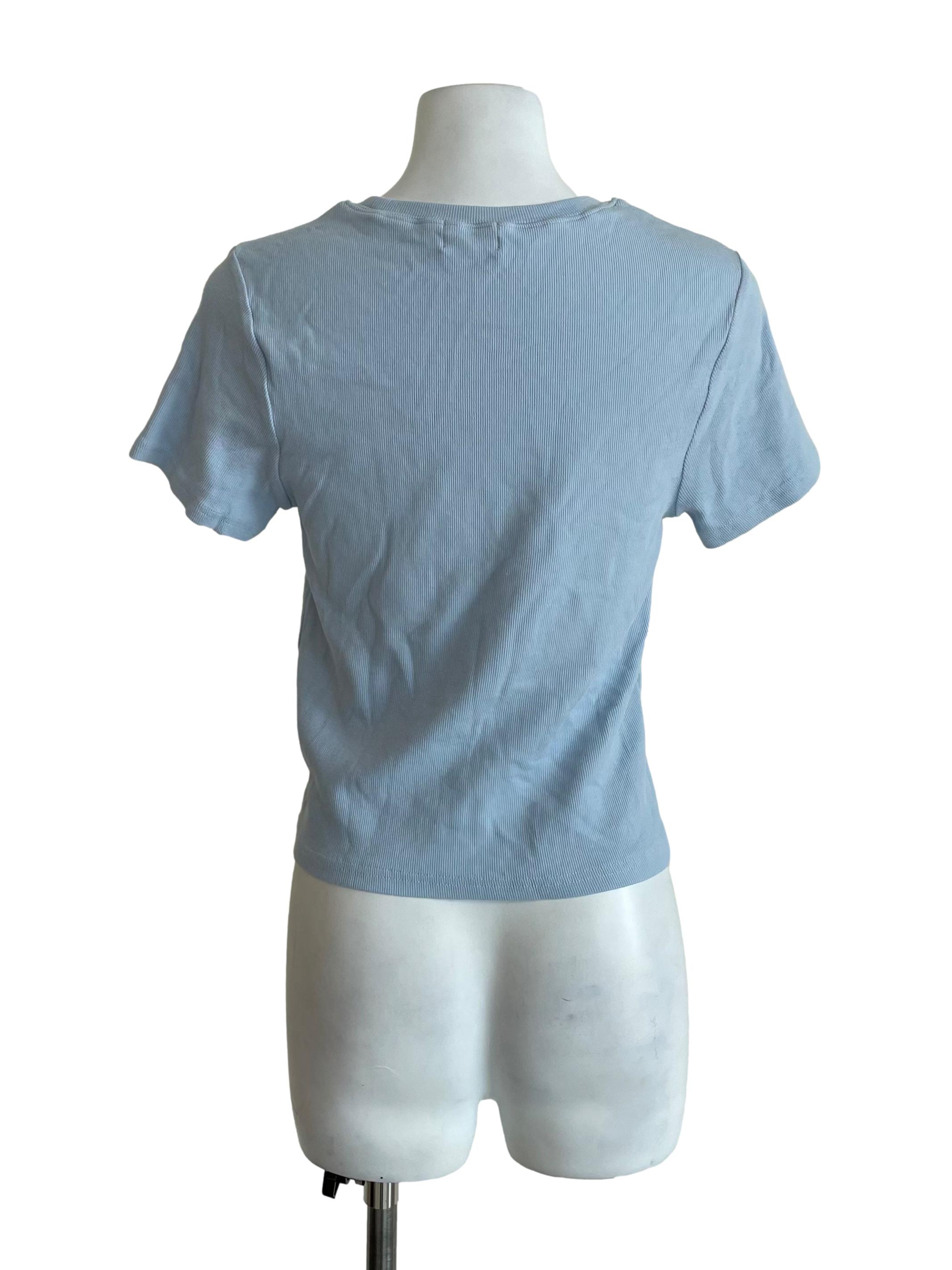 Baby Blue Skinny Knit Tee
