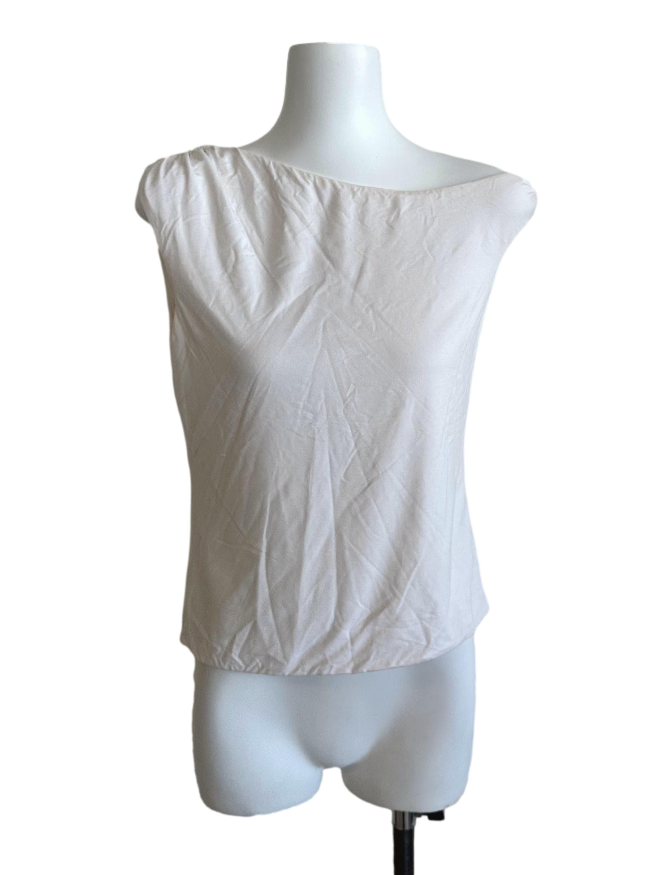 Ash White Asymmetric Off Shoulder Top TCL