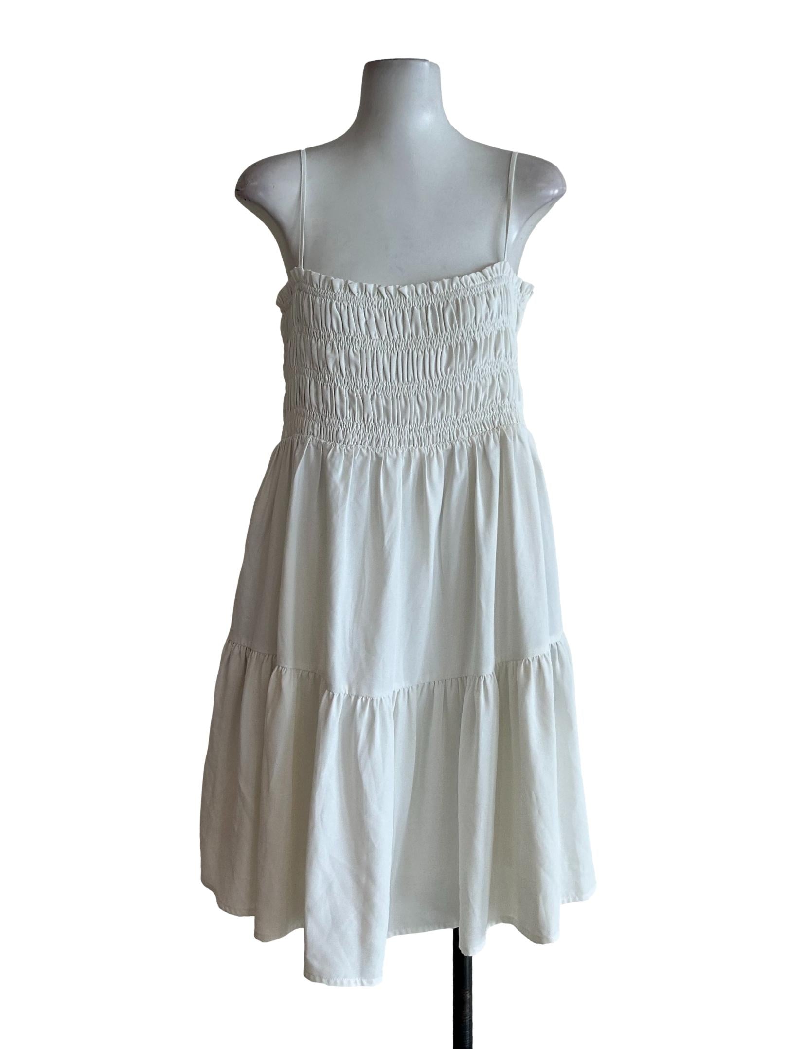 Pearl White Cami Smocked Dress