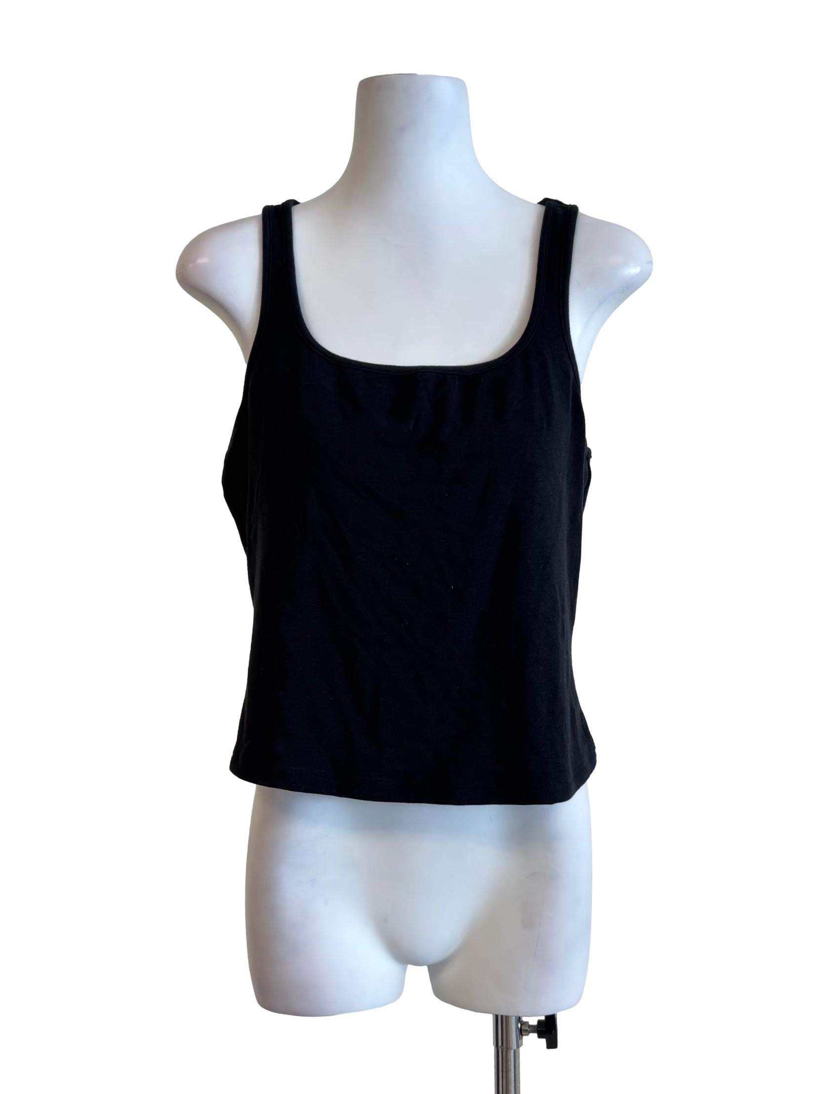 Ink Black Square Neck Tank Top