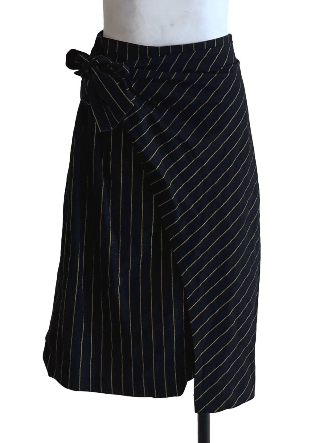 Black Candy Stripe Pencil Skirt