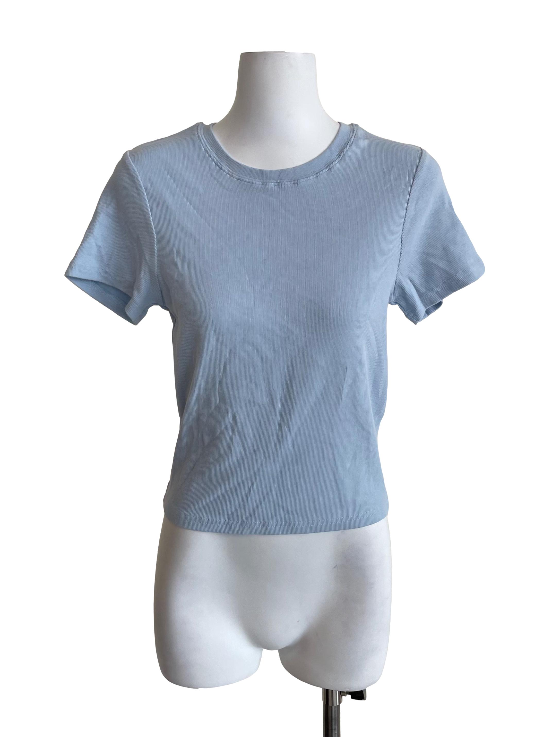 Baby Blue Skinny Knit Tee