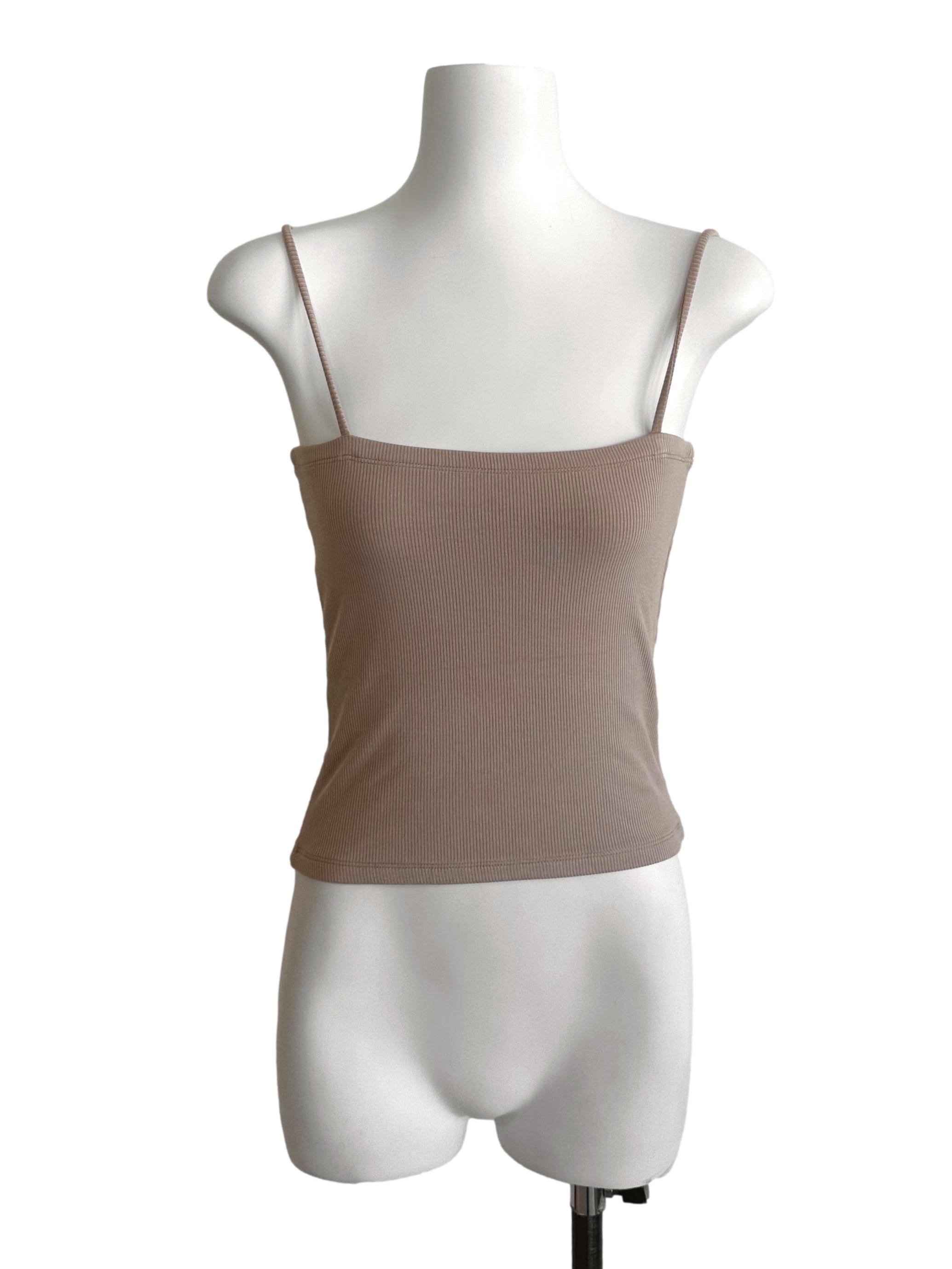 Latte Brown Square Neck Knit Top