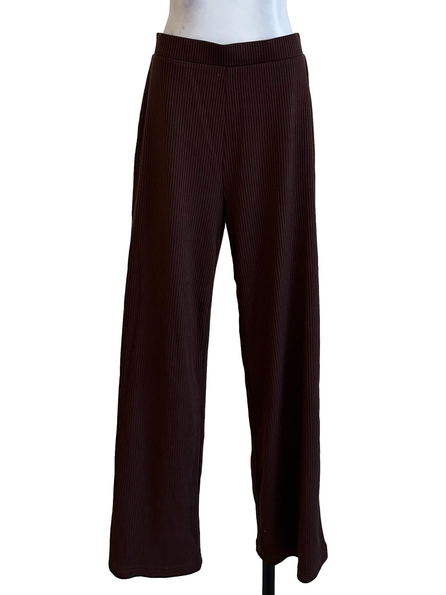 Mocha Brown Stripes Texture Pant