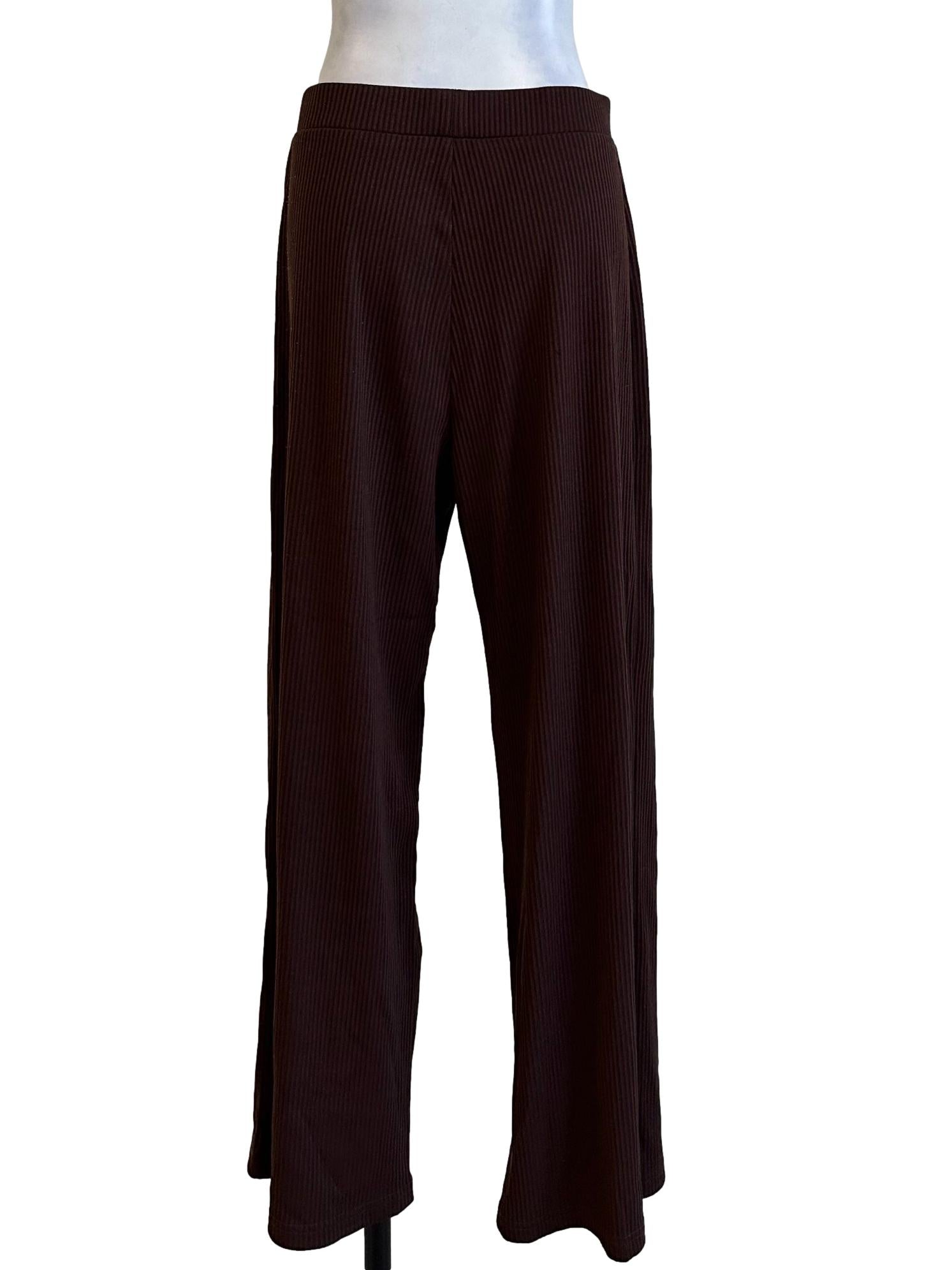Mocha Brown Stripes Texture Pant