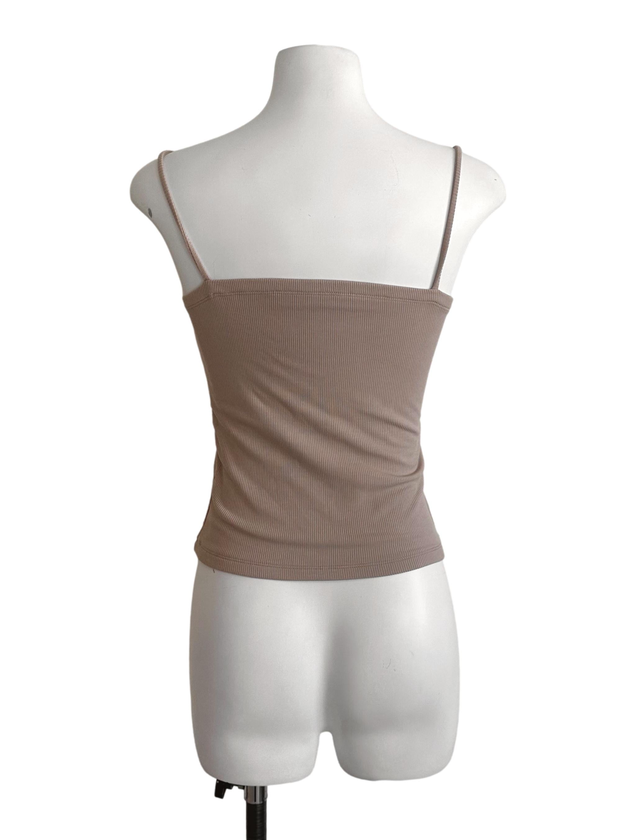 Latte Brown Square Neck Knit Top