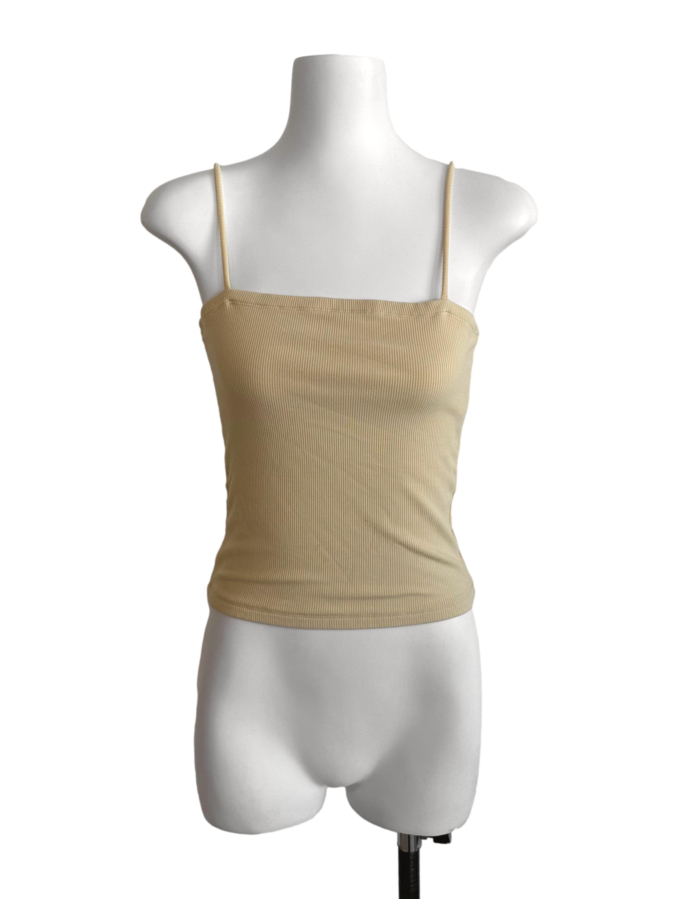 Butter Yellow Square Neck Knit Top