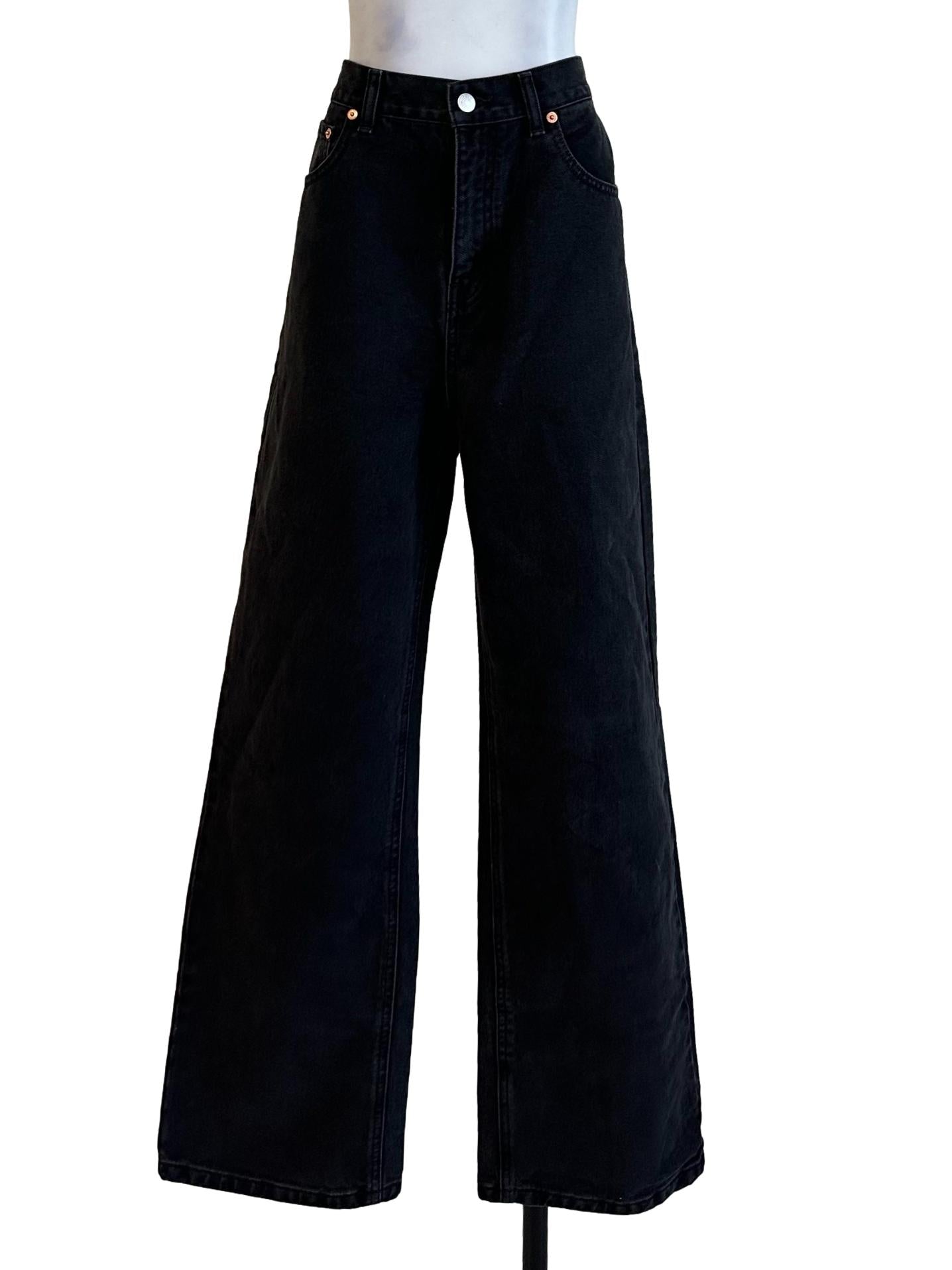 Charcoal Black Wide Leg Jean