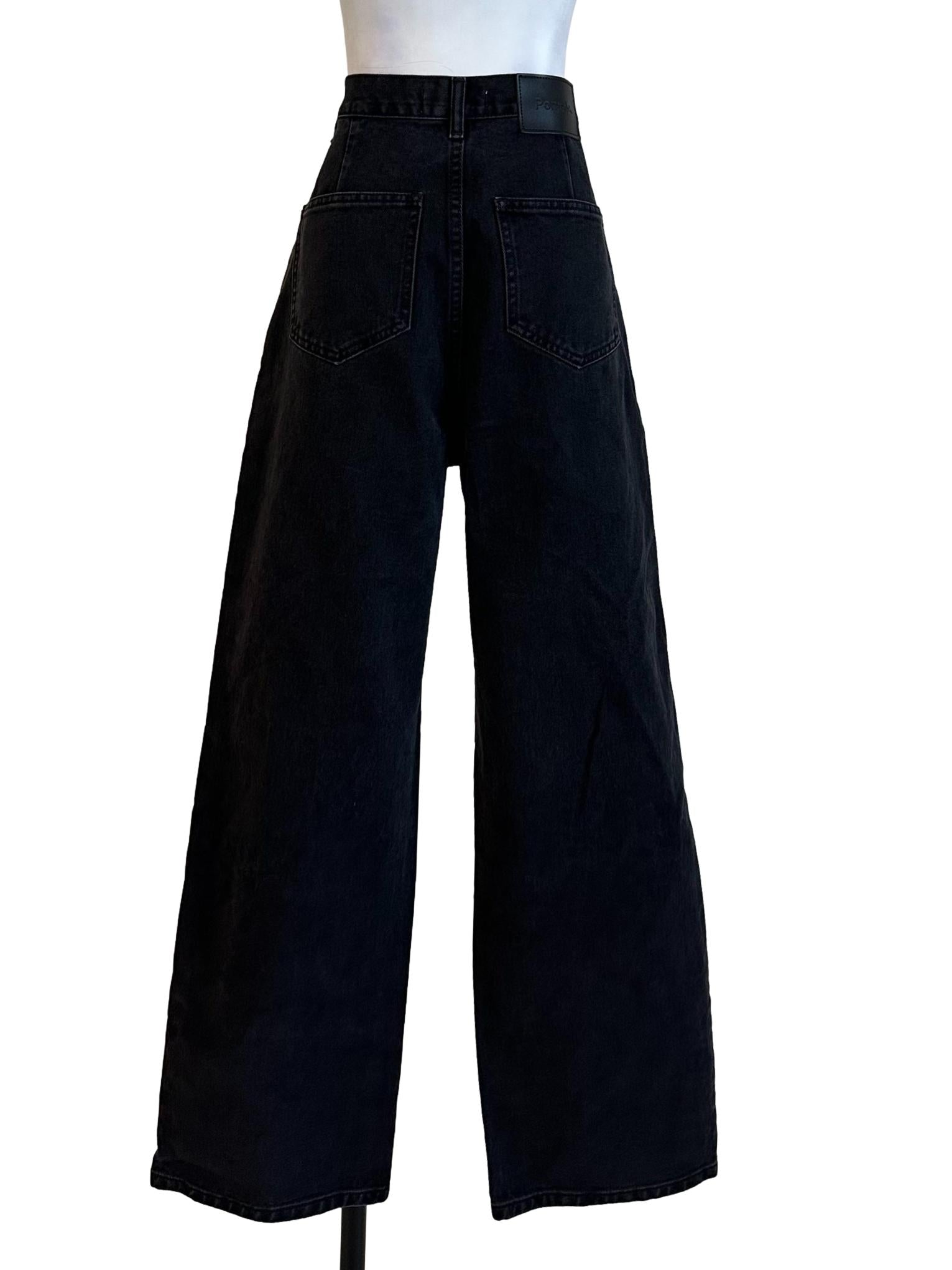 Charcoal Black Wide Leg Jean
