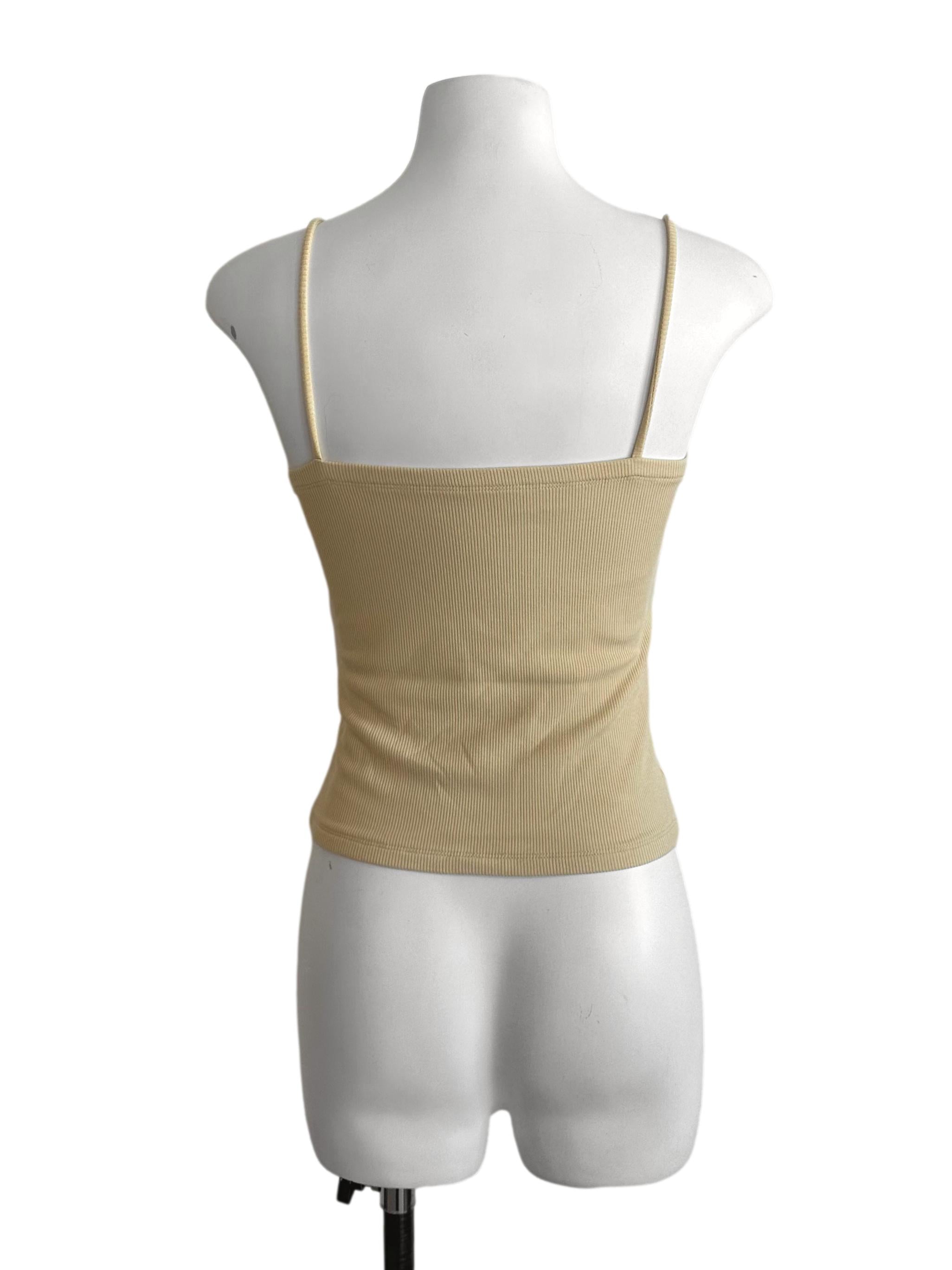 Butter Yellow Square Neck Knit Top