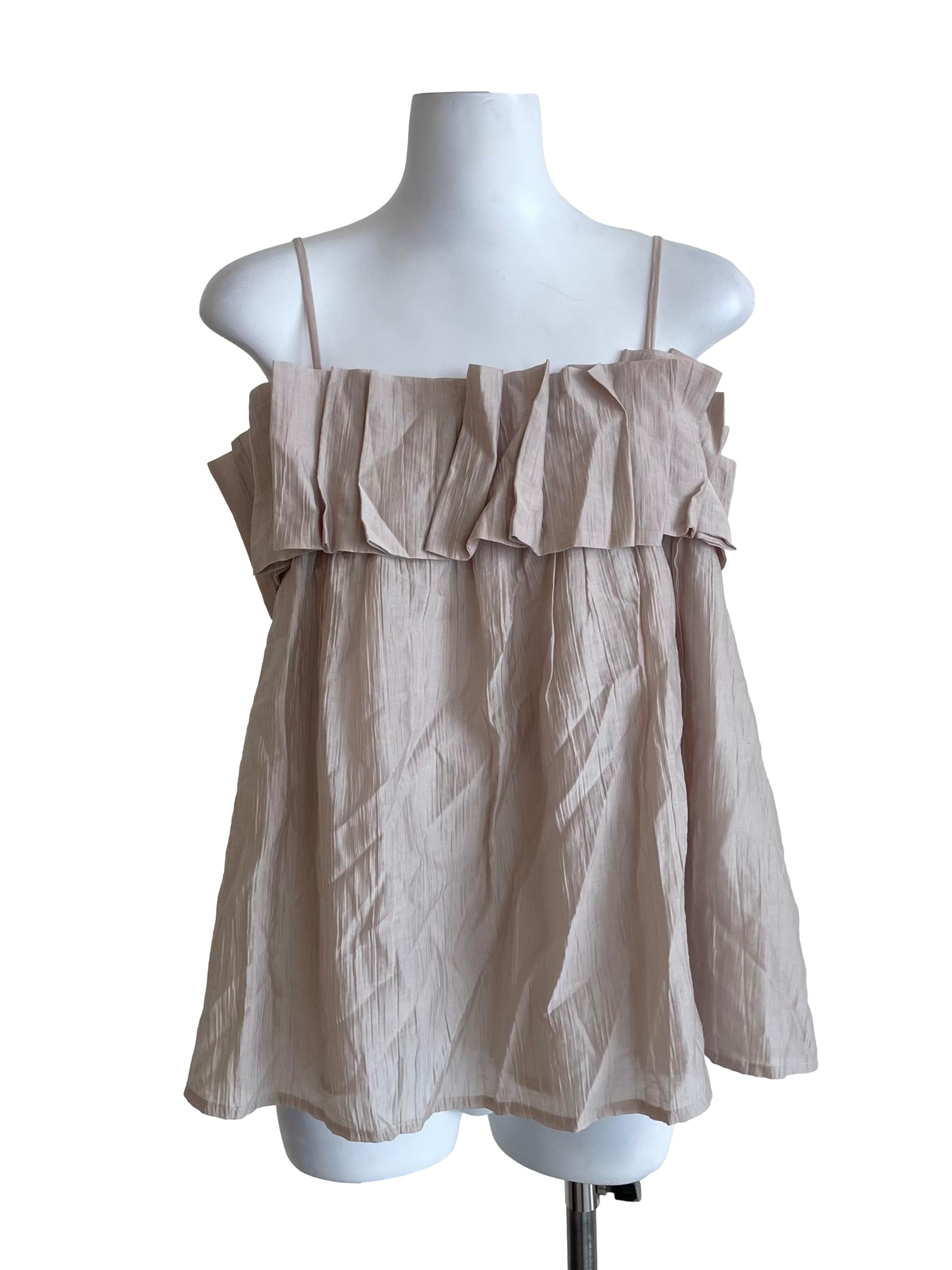 Light Champagne Pleated Loose Camisole