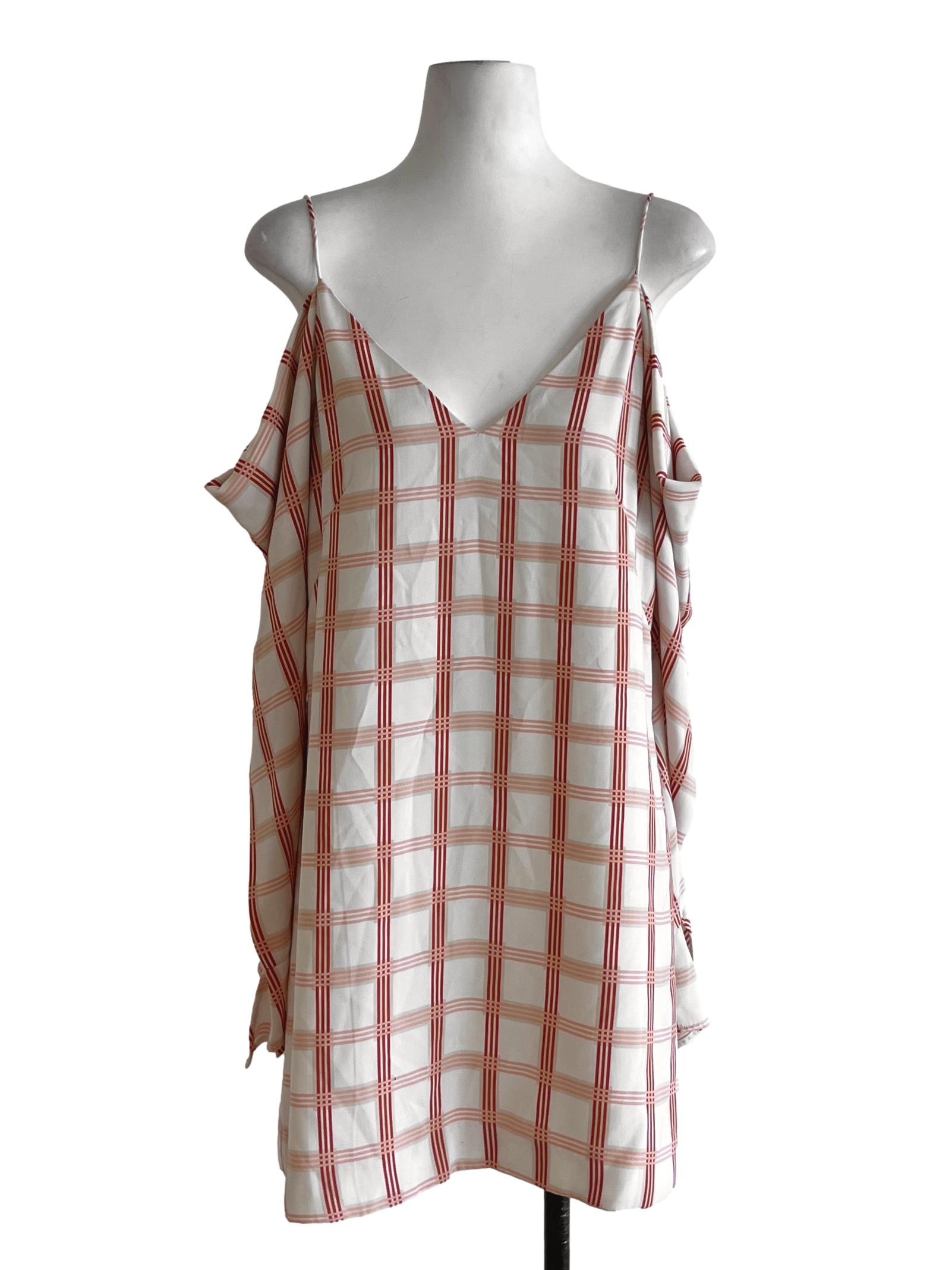 White Tartan Sheath Dress