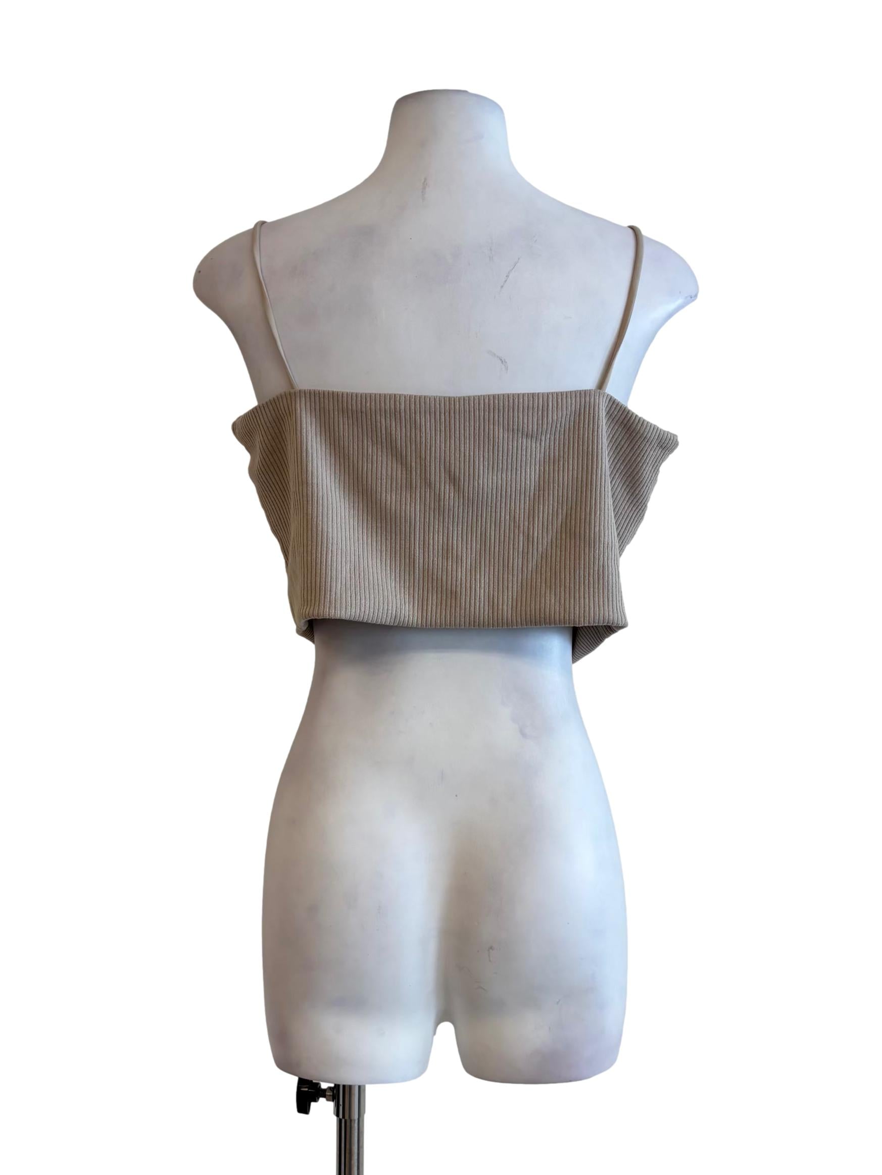 Khaki Padded Ribbed Camisole