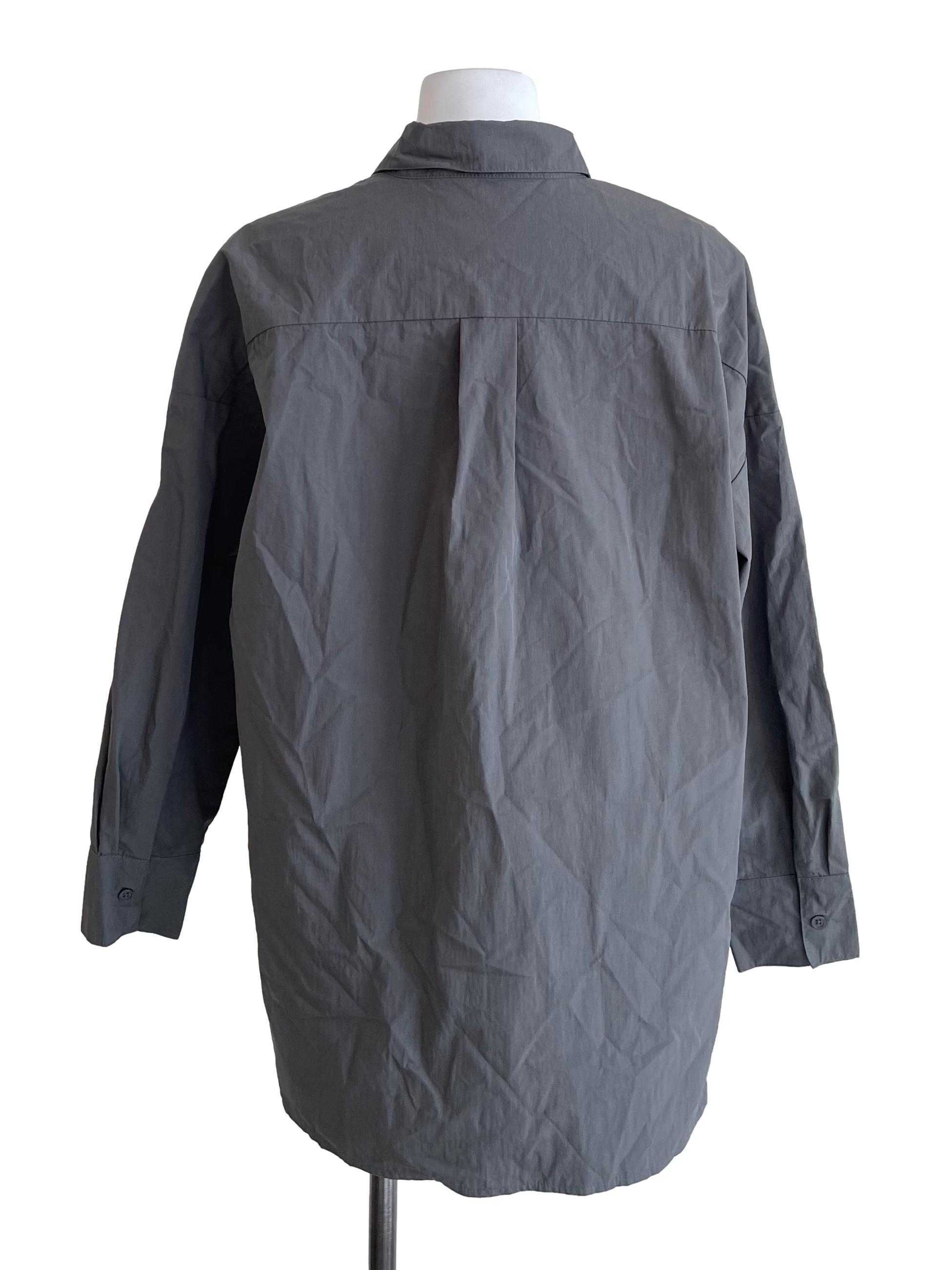 Shadow Grey Boyfriend Shirt Dress