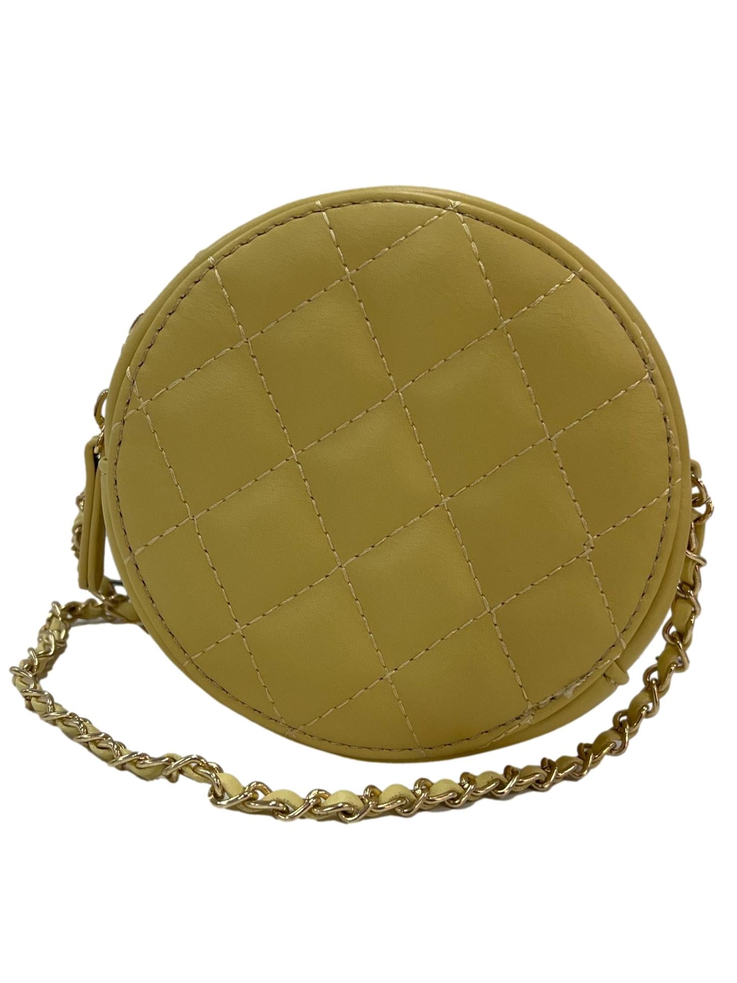 Chain Strap Circle Mini Bag - Yellow