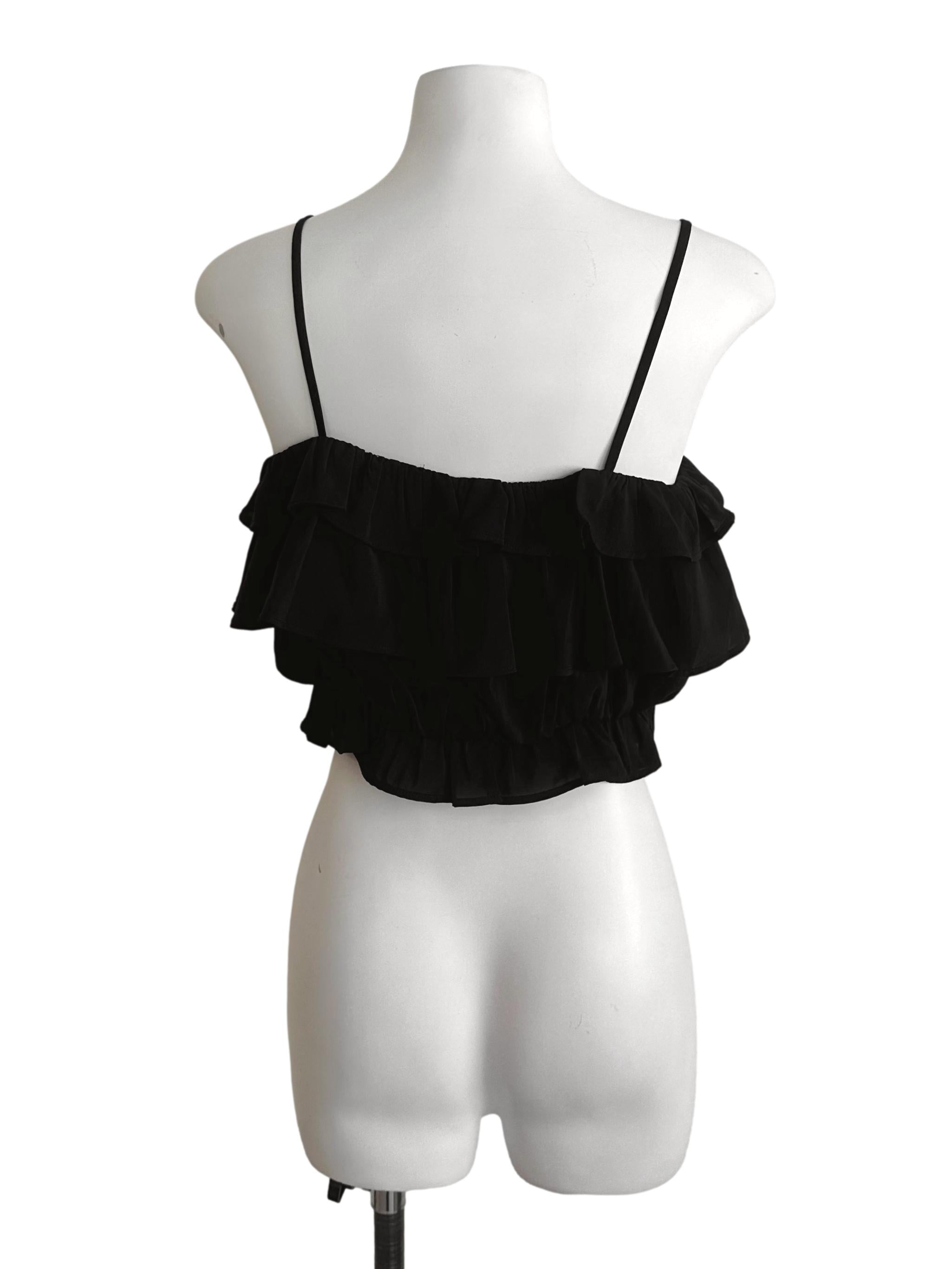 Raven Black Ruffle Layered Top TTR