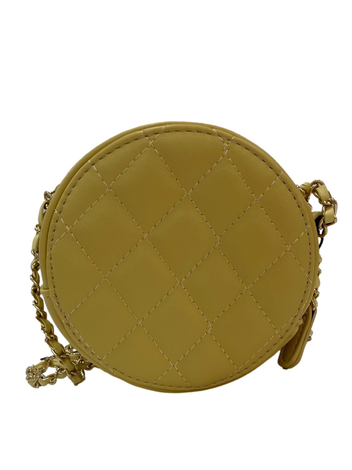 Chain Strap Circle Mini Bag - Yellow