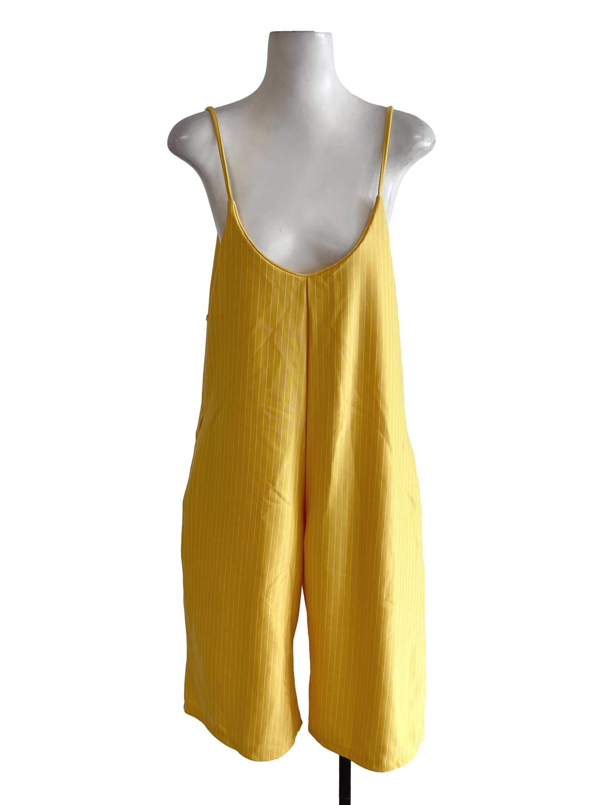 Pineapple Yellow White Pinstripe Jumpsuit