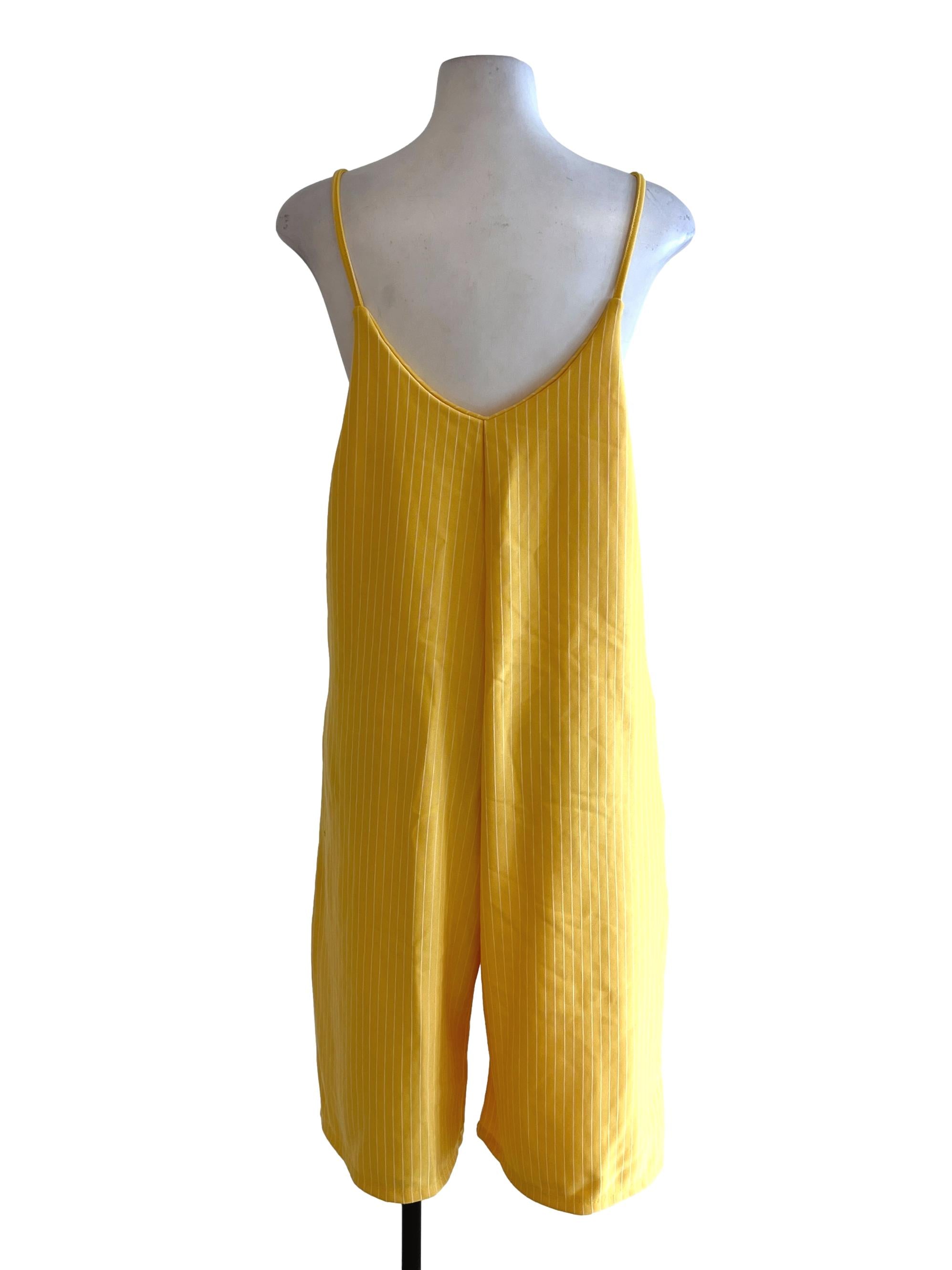 Pineapple Yellow White Pinstripe Jumpsuit