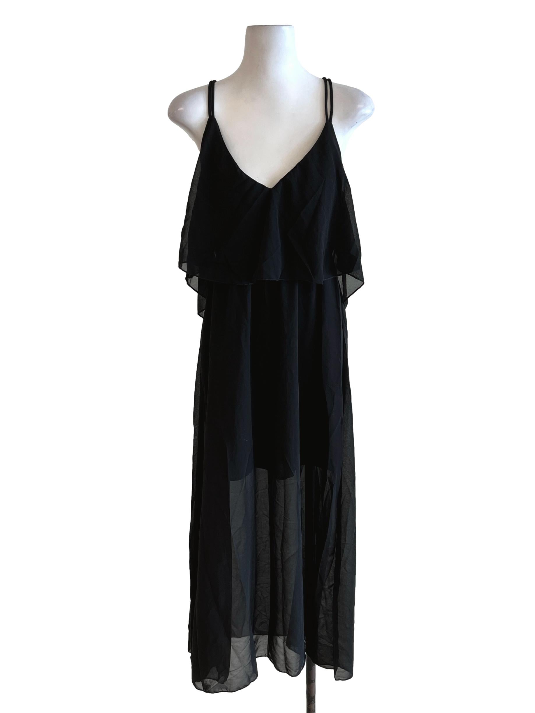 Black V-Neck Maxi Dress