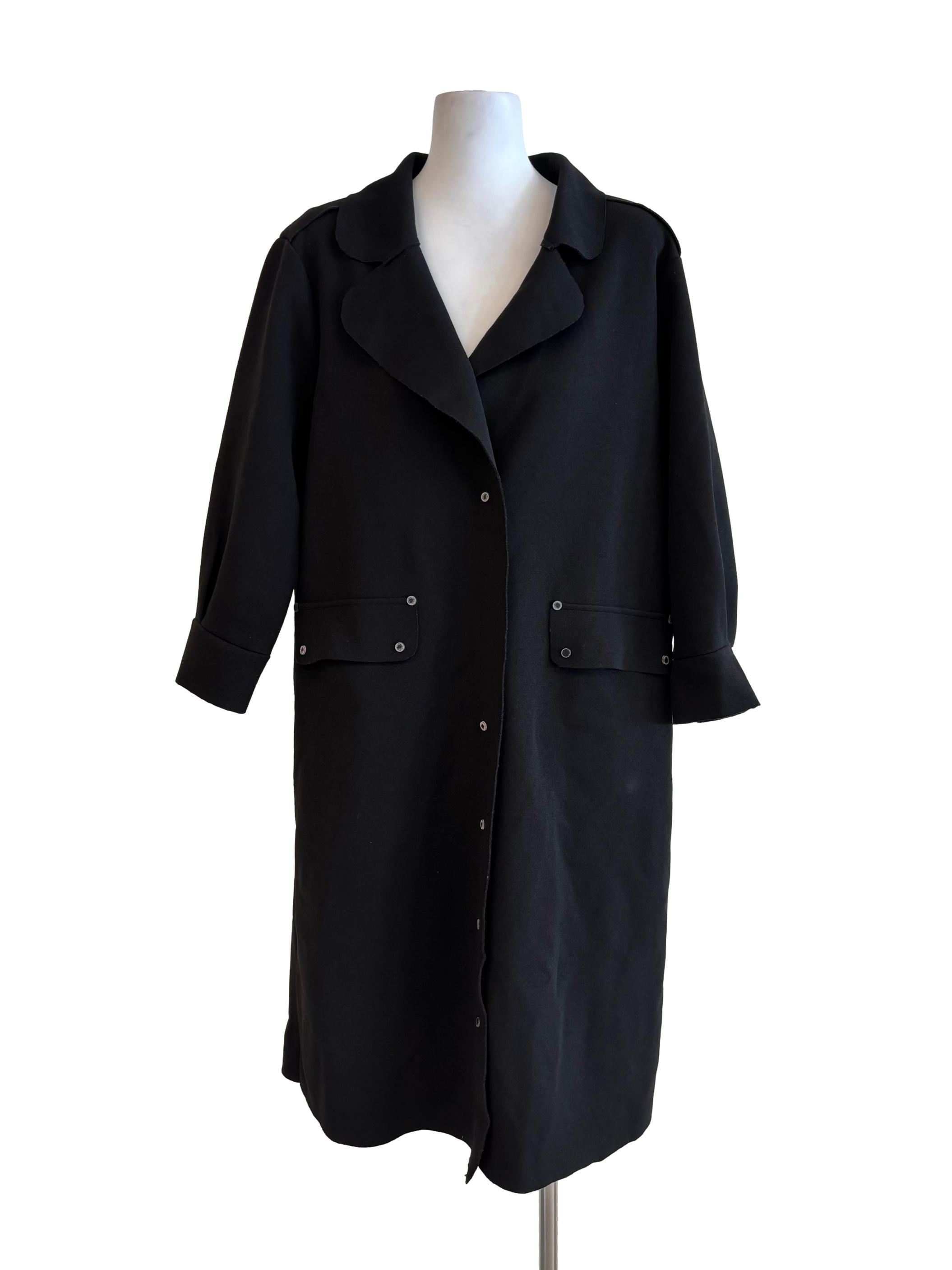 Onyx Black Buttoned Shift Dress