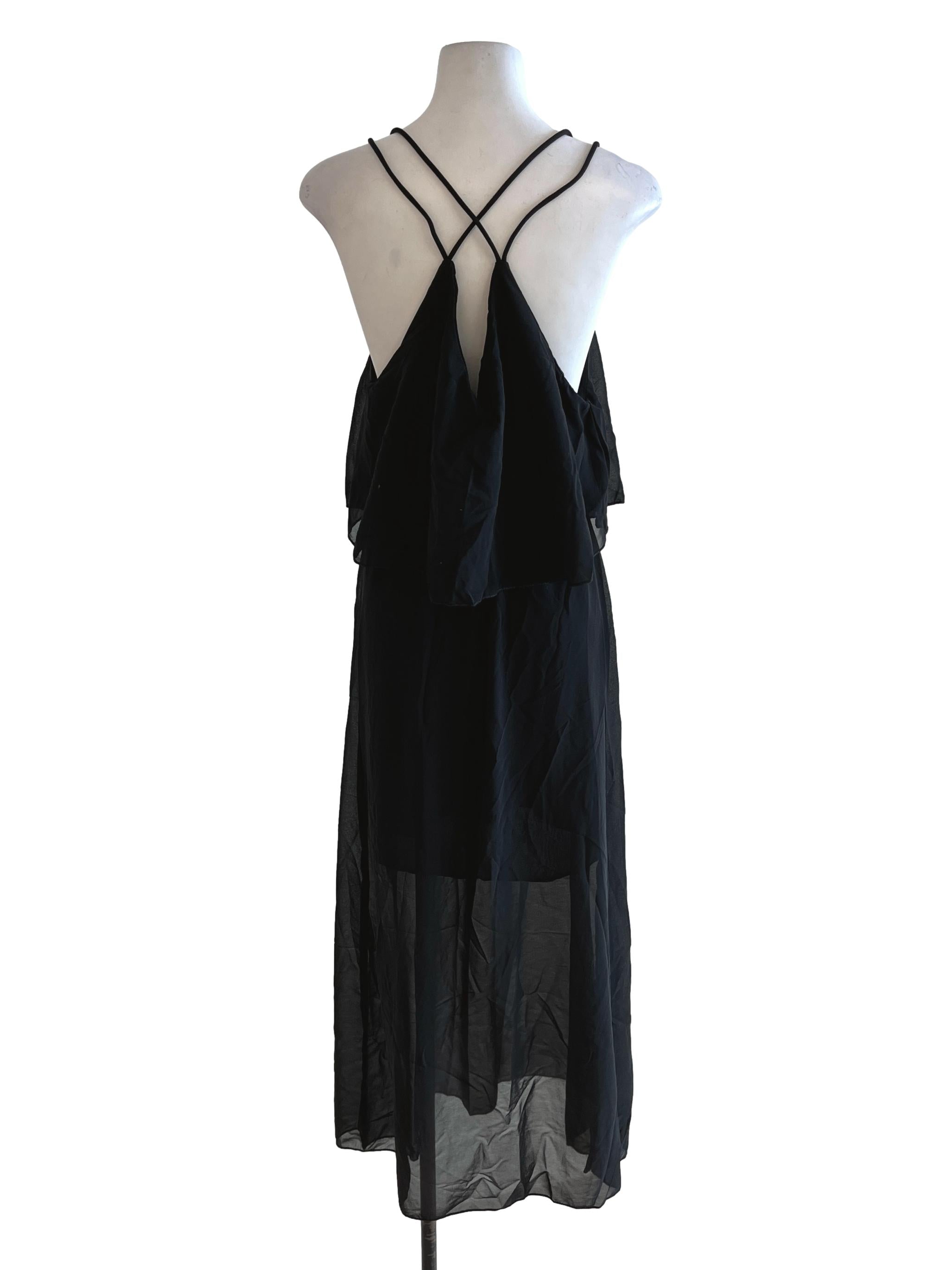Black V-Neck Maxi Dress