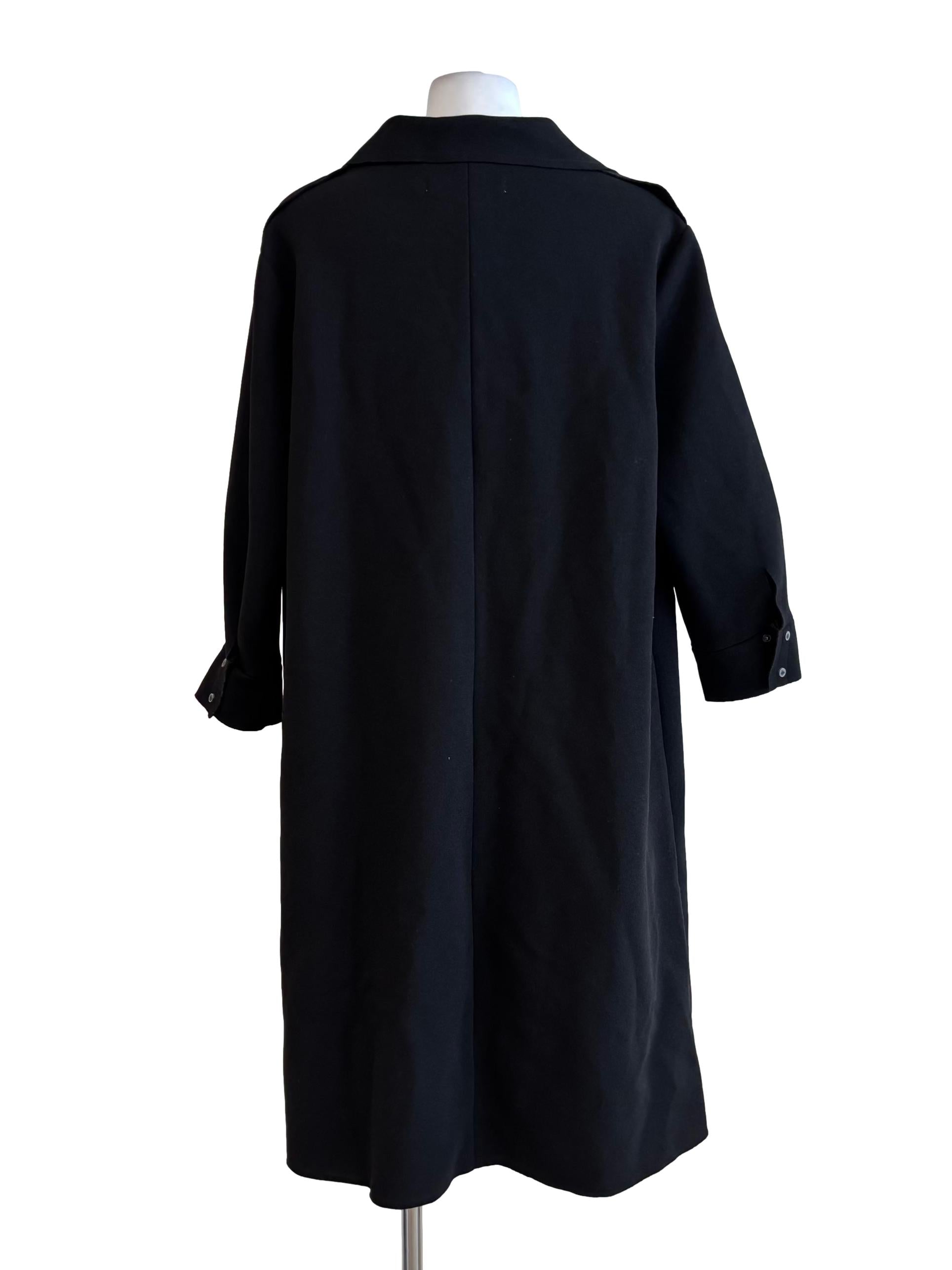 Onyx Black Buttoned Shift Dress