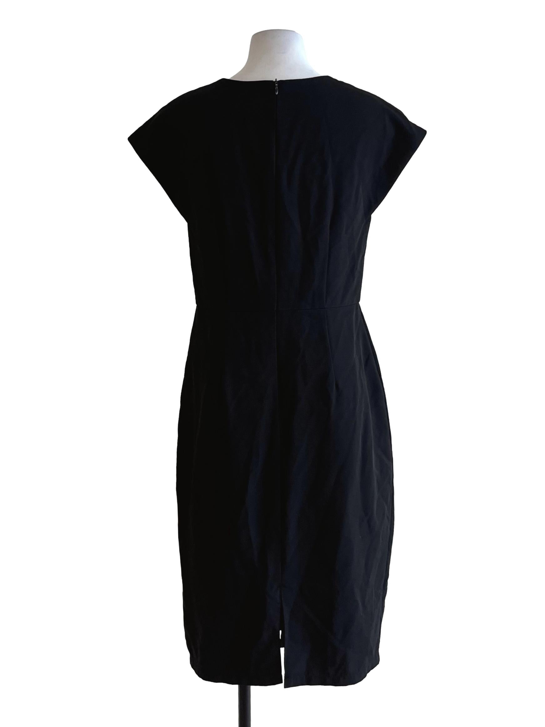 Black Square Neckline Empire Dress