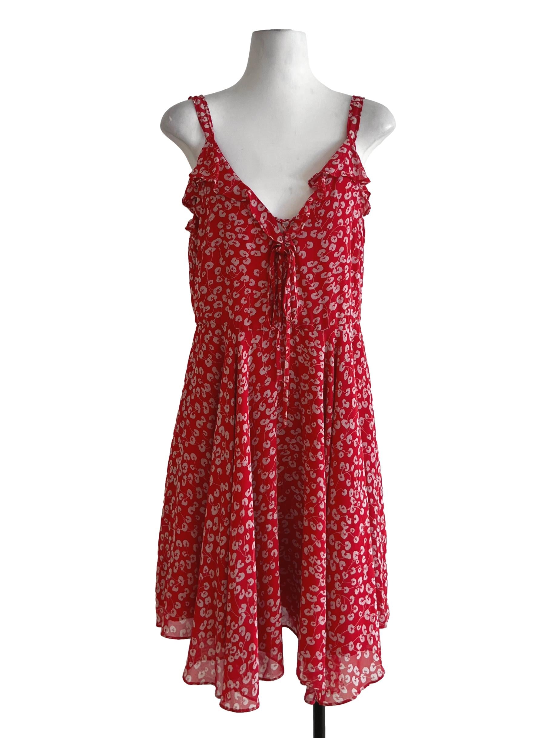 Rose Pink V-Neckline A-Line Dress
