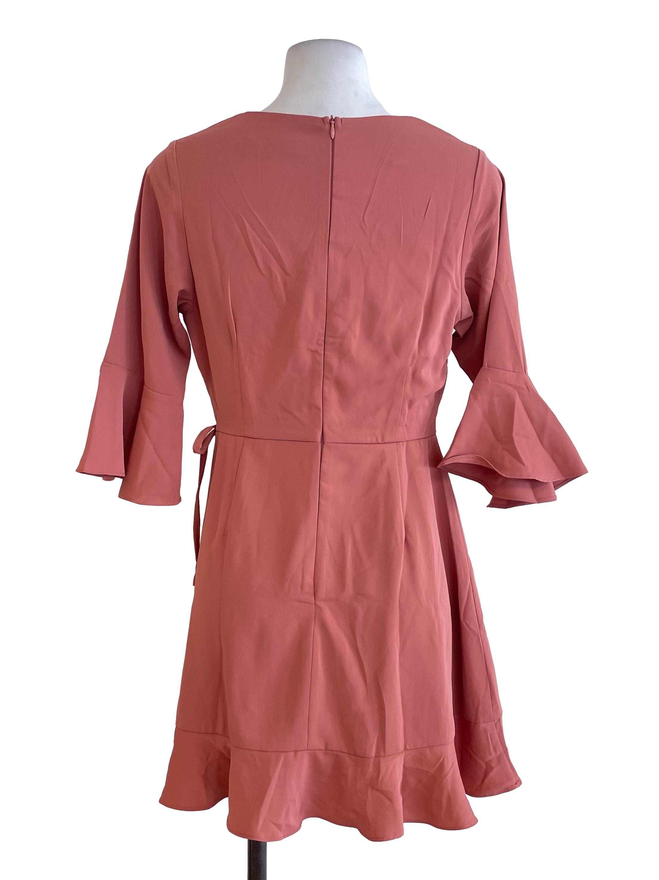 Warm Pink Ruffled Romper
