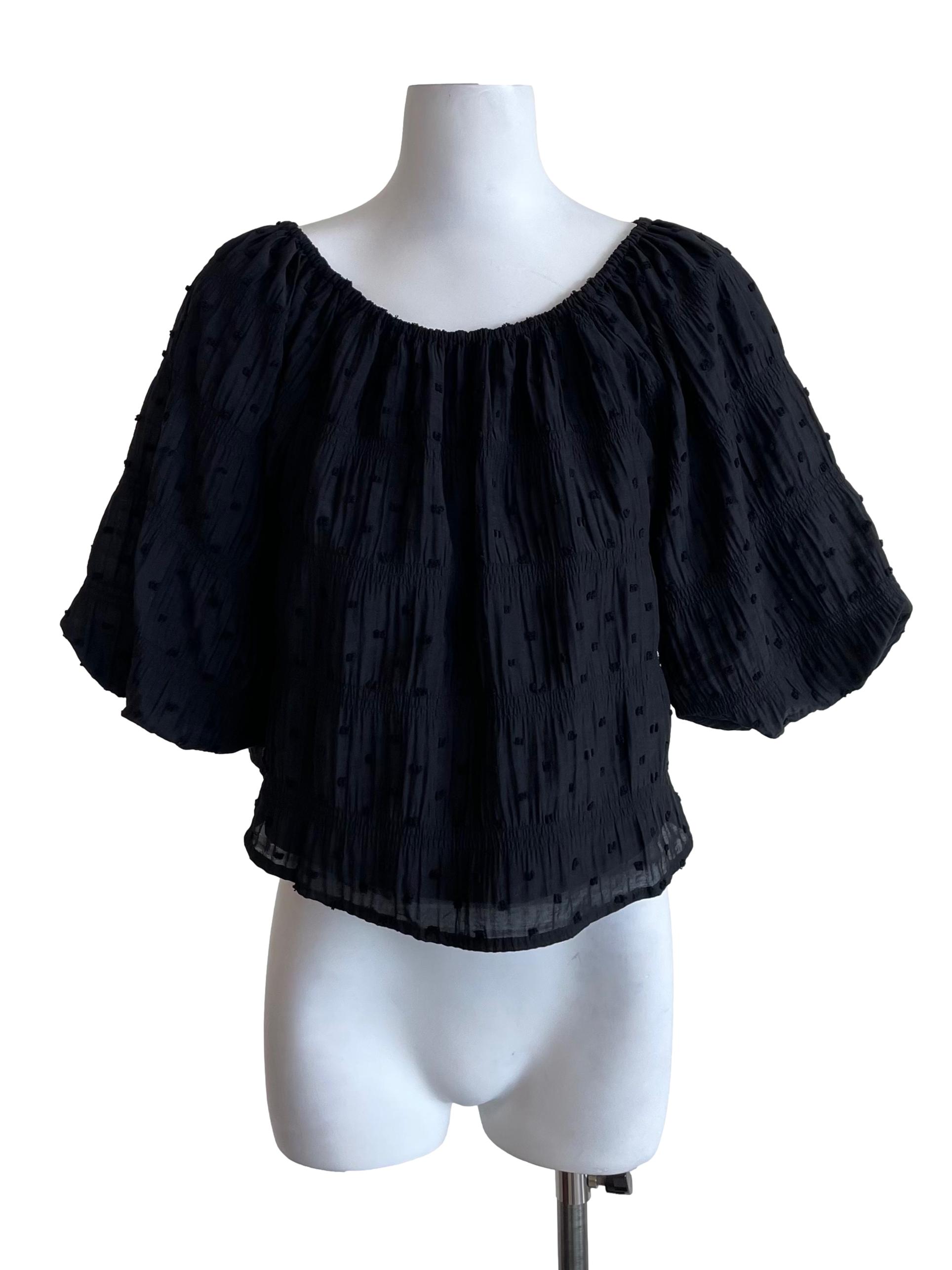 Black Dots Textured Top