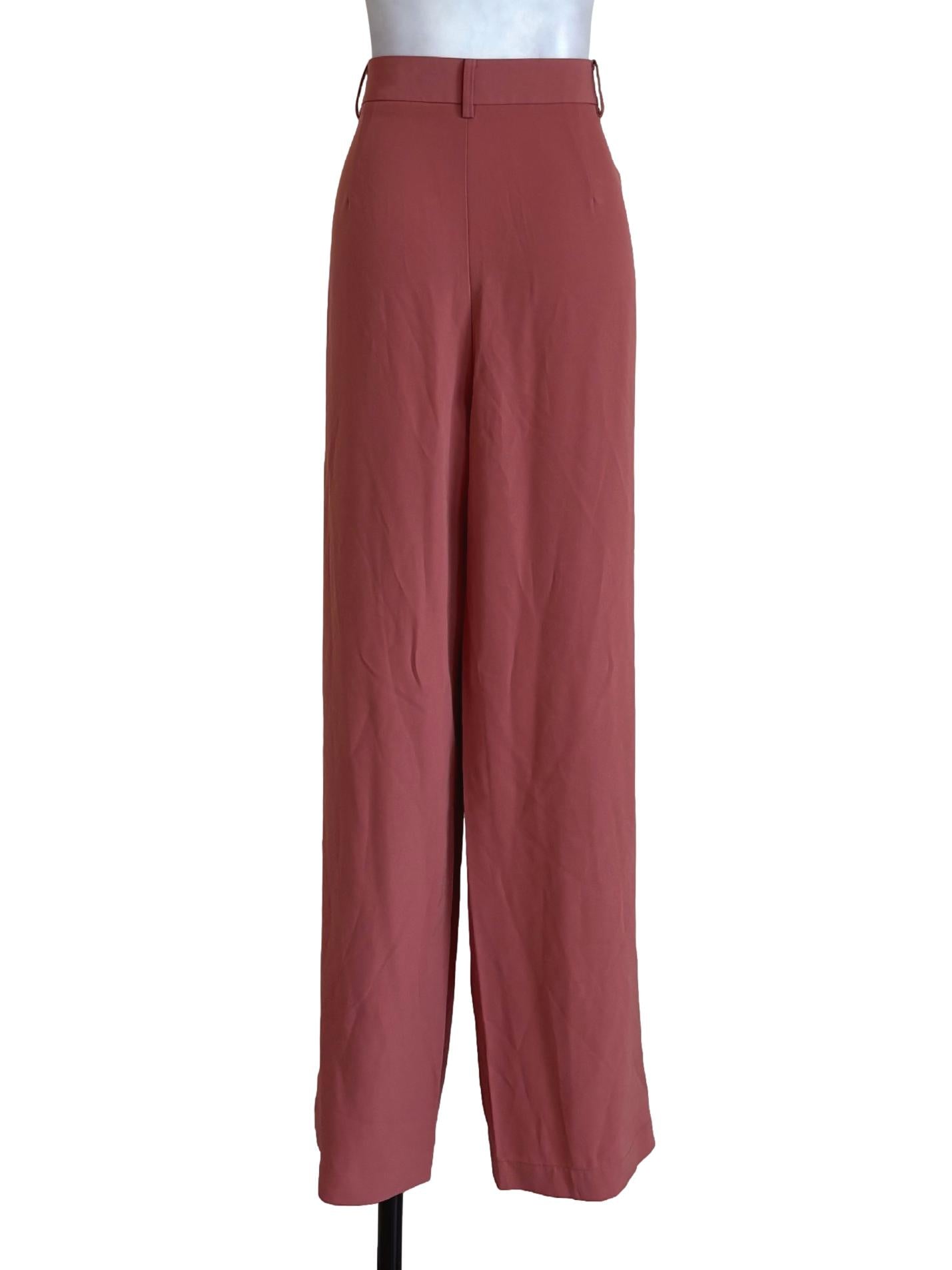 Blush Red Pleated Dress Pants