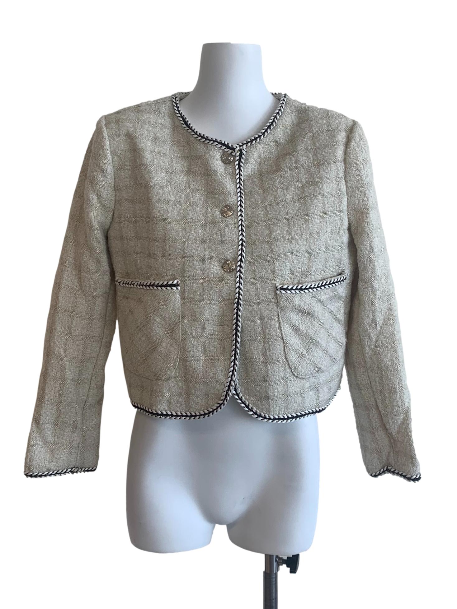 Cream White Tweed Blazer